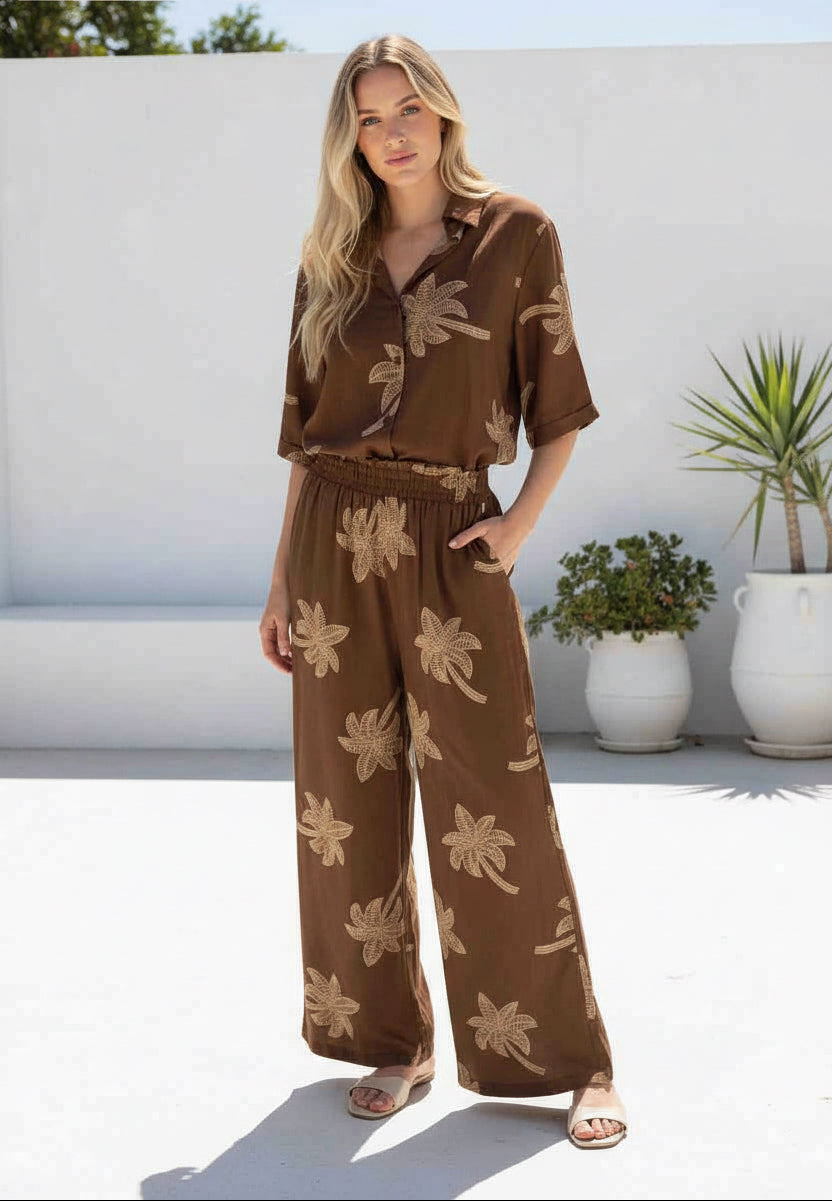 Laguna Shirt & Pant Set Chocolate