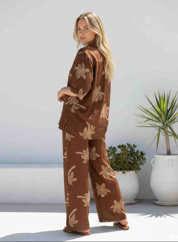Laguna Shirt & Pant Set Chocolate