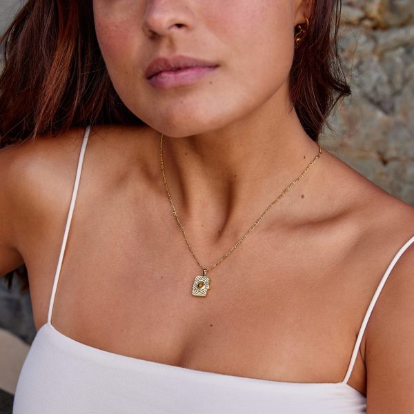 Athena Locket Necklace in Gold