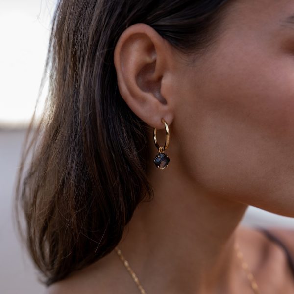 Aura Earrings in Gold with Herkimer