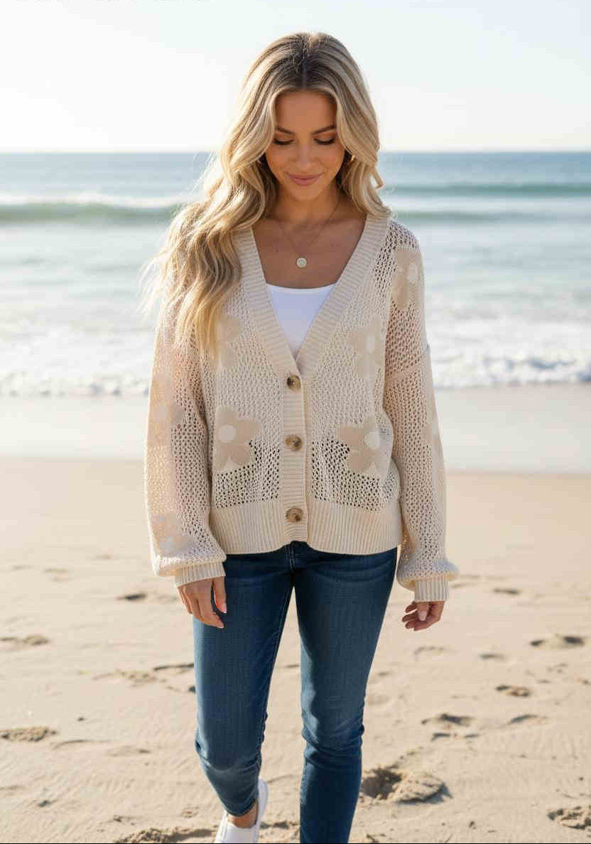 Daisy Cardigan Natural