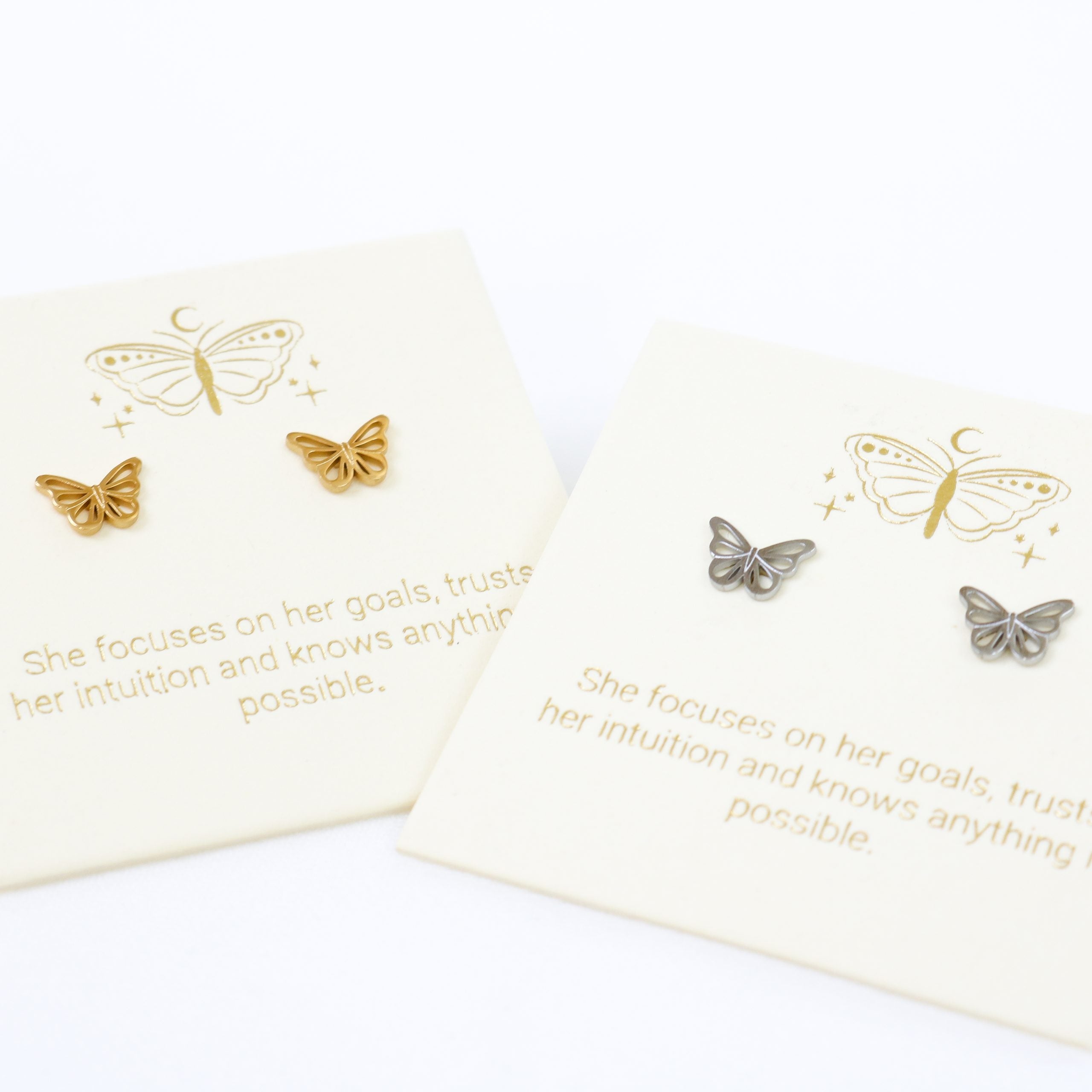 Butterfly Earrings in Gold or Silver