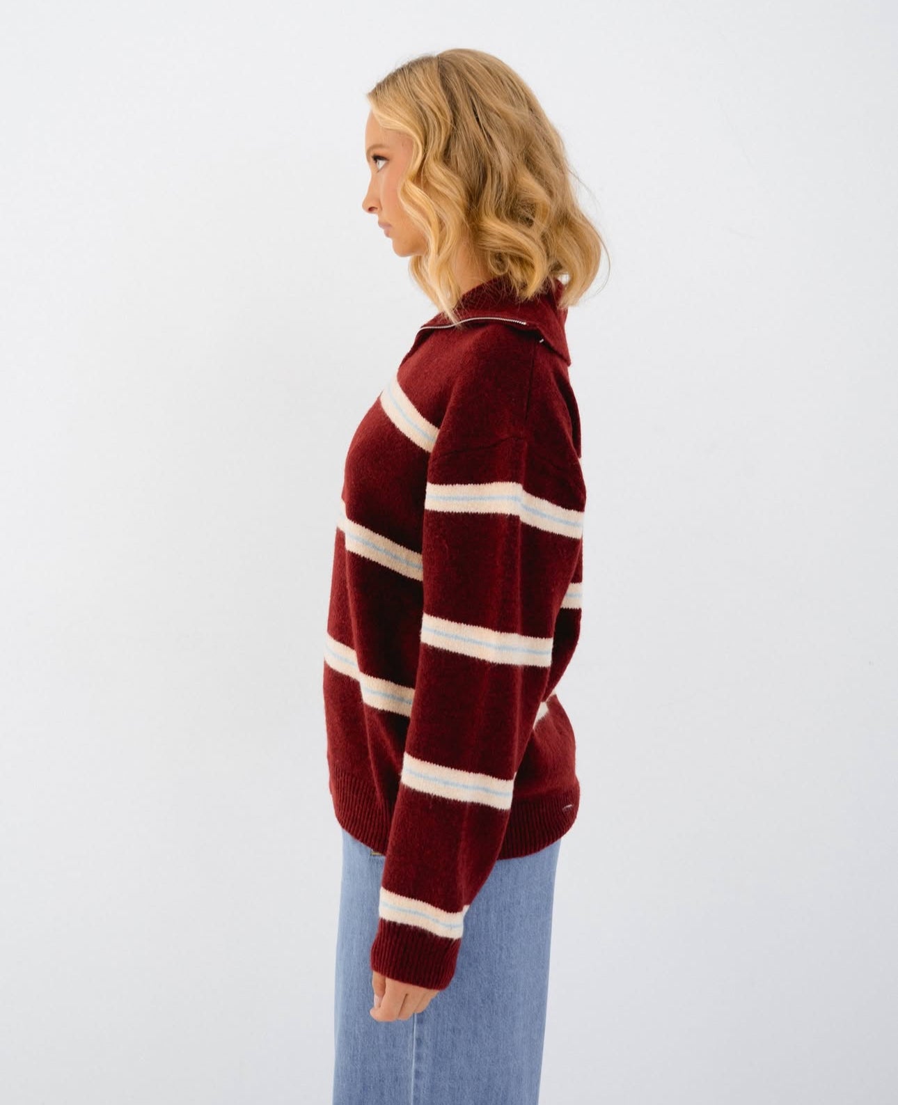 Burgandy Stripe Jumper