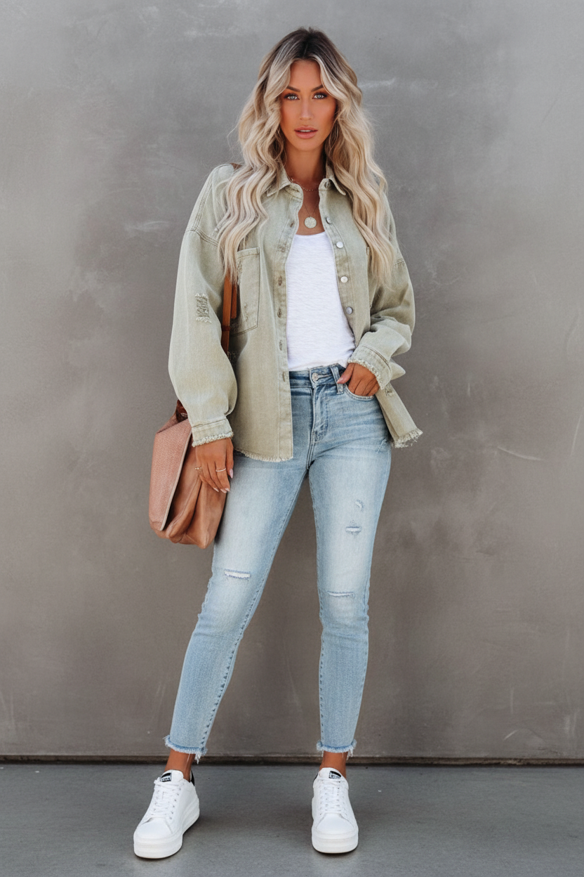 Felicity Denim Jacket Sage