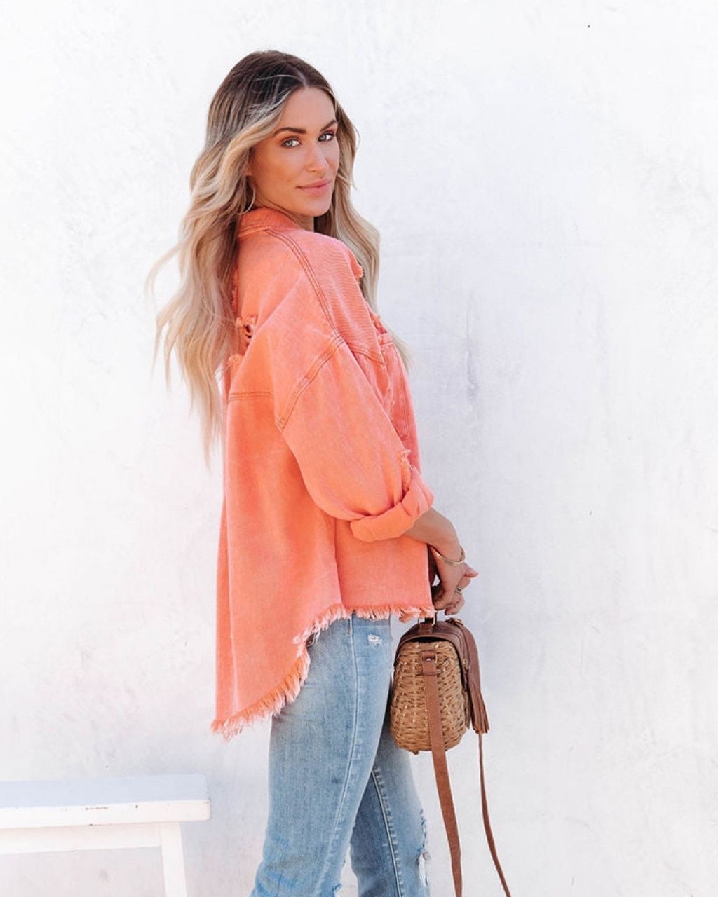 Felicity Denim Jacket Coral