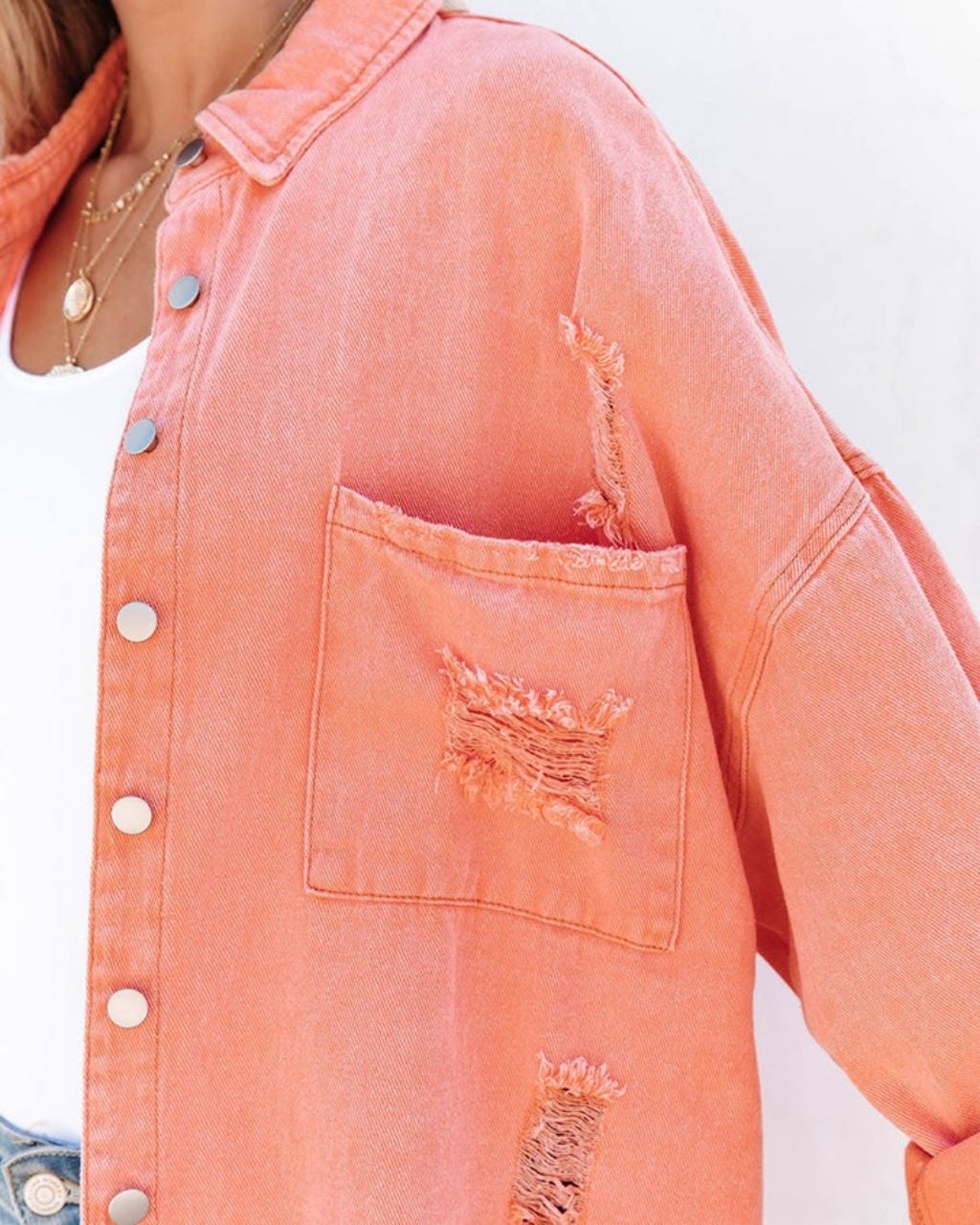 Felicity Denim Jacket Coral