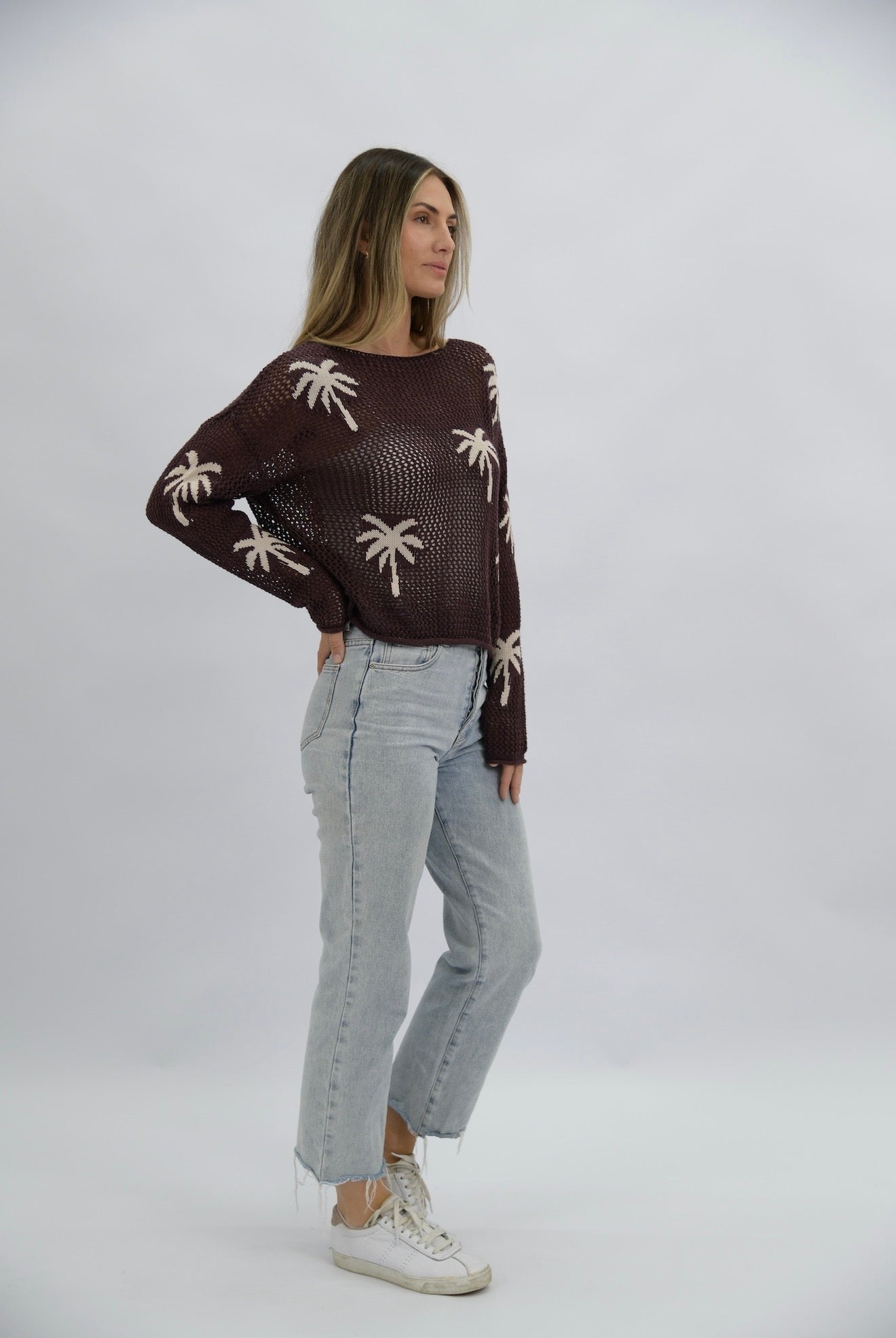 Sunset Shore Palm Knit Chocolate