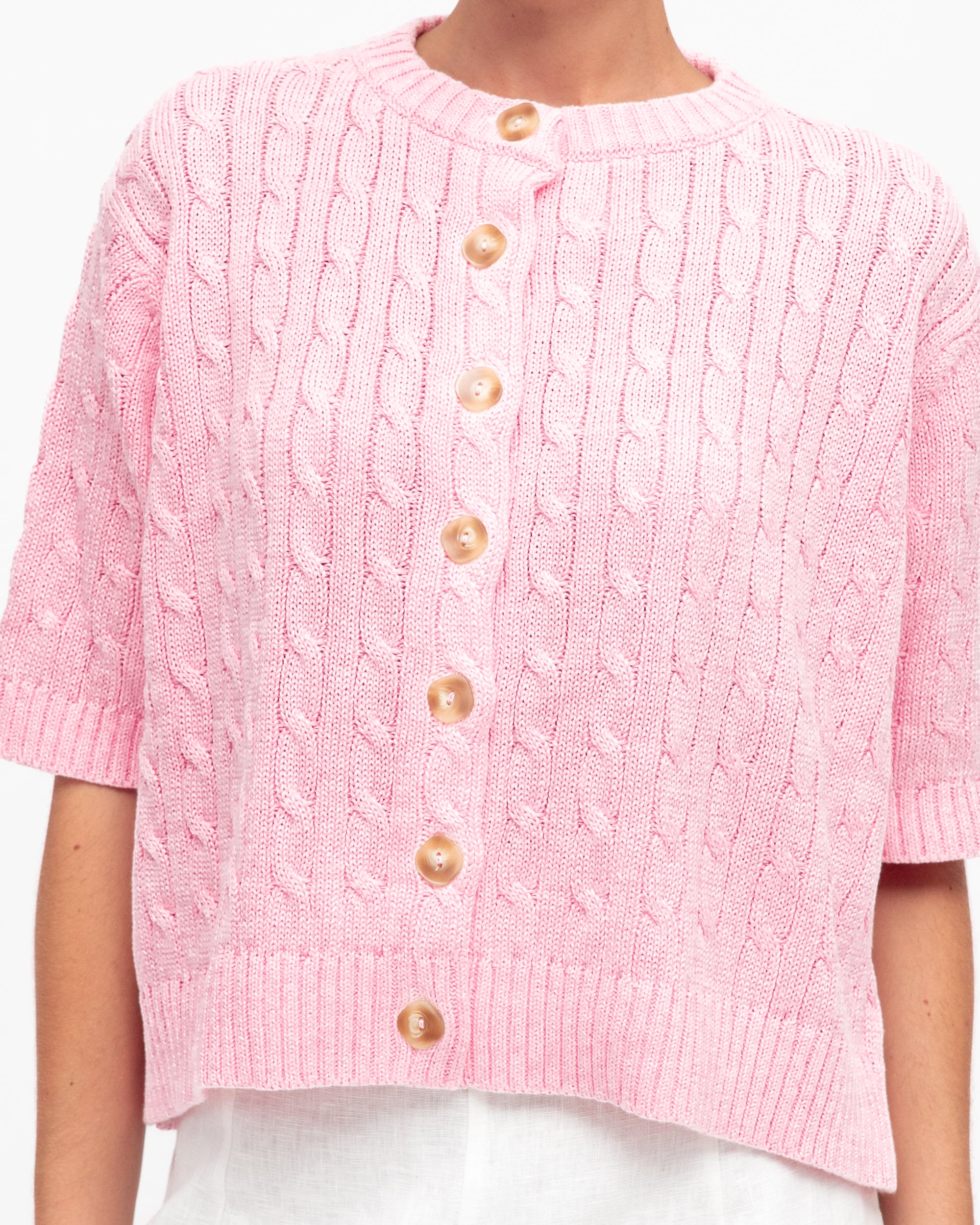 Dianna Cropped Cardigan Pink