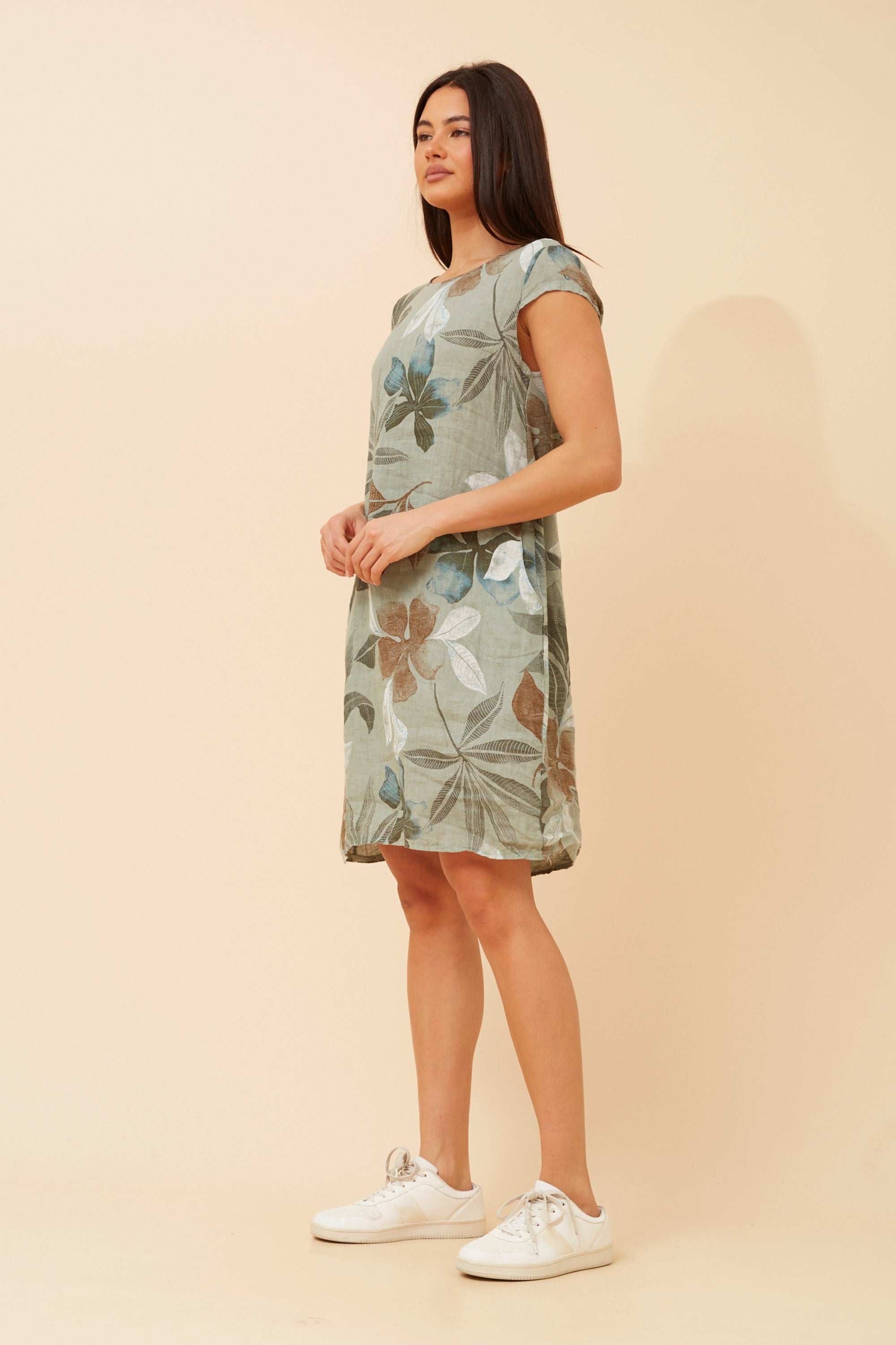 Giorgio Italian Linen Dress Sage