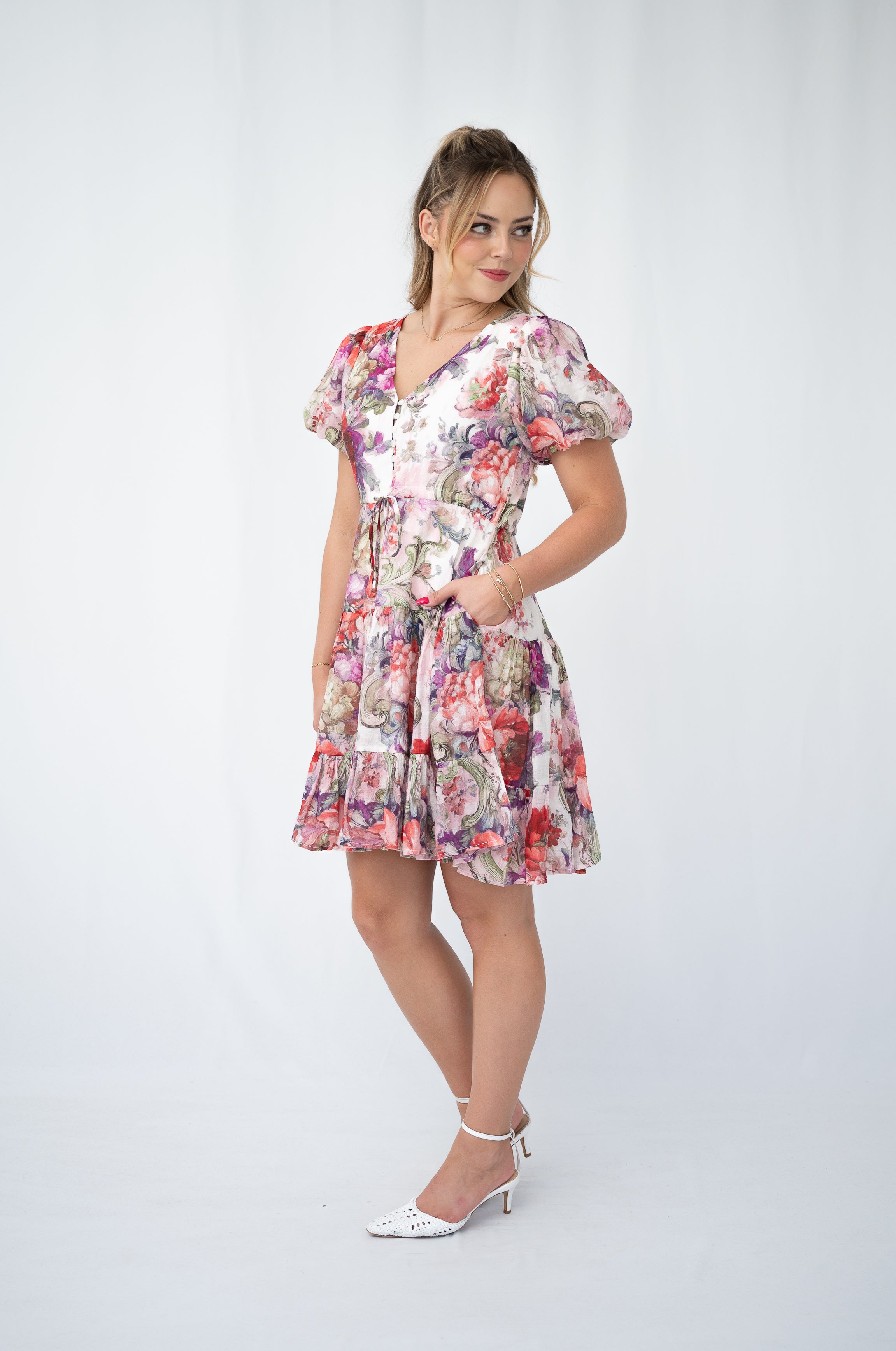 Vintage Rose Selma Short Dress Pink