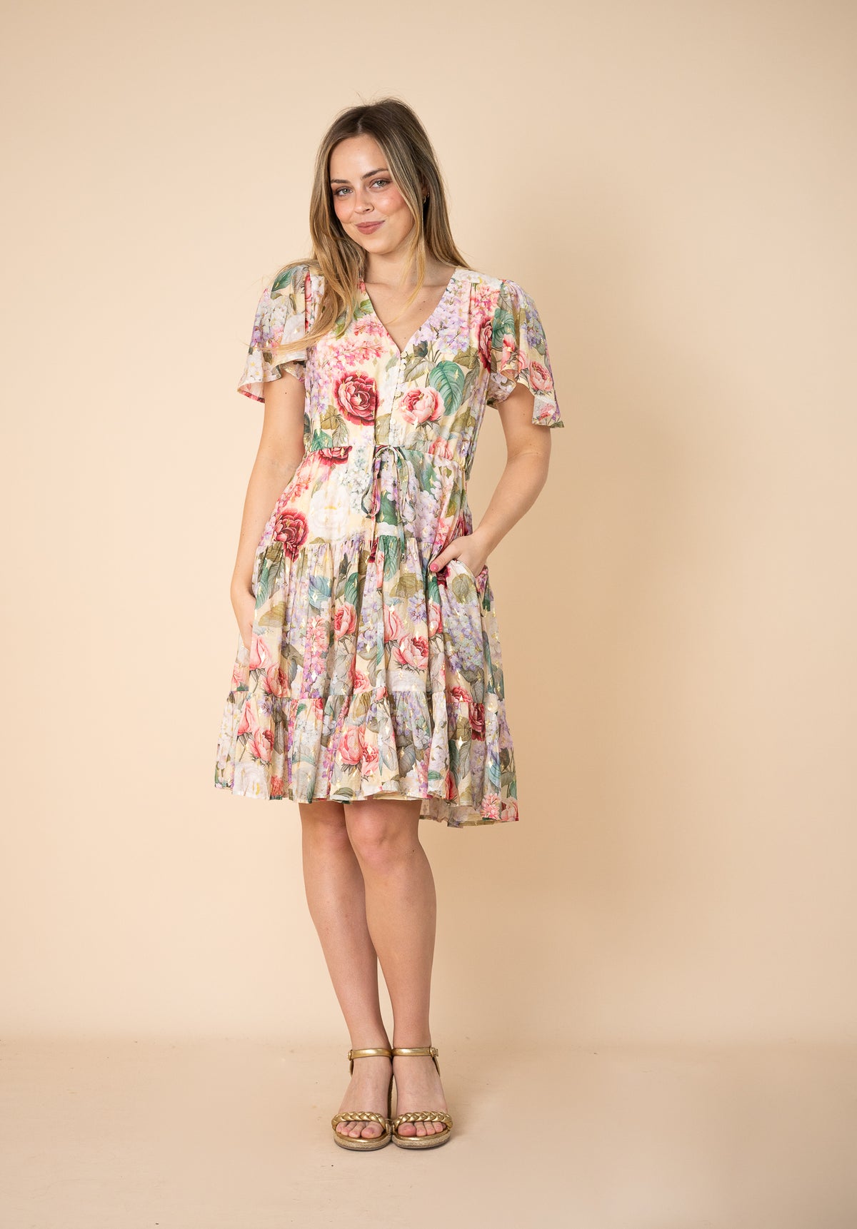 Thalia Selma Dress Foil Print
