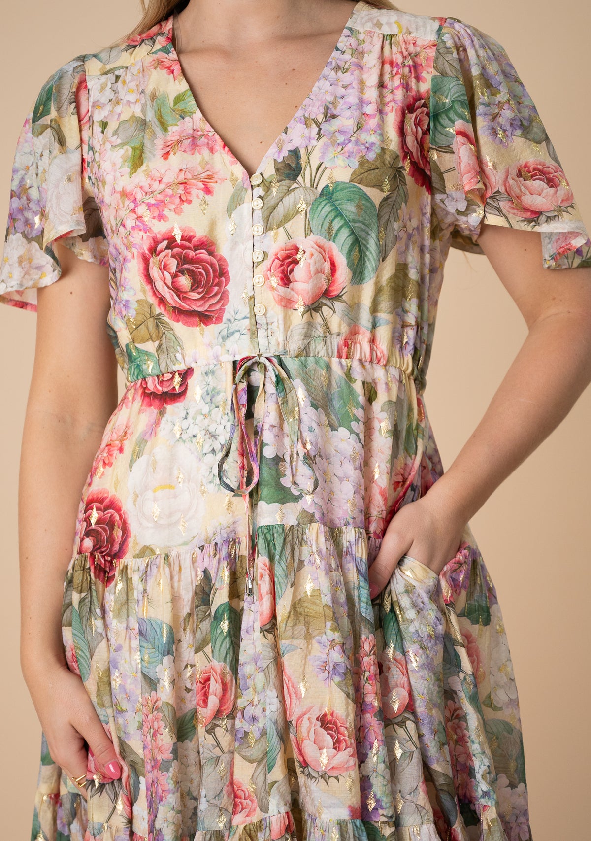 Thalia Selma Dress Foil Print