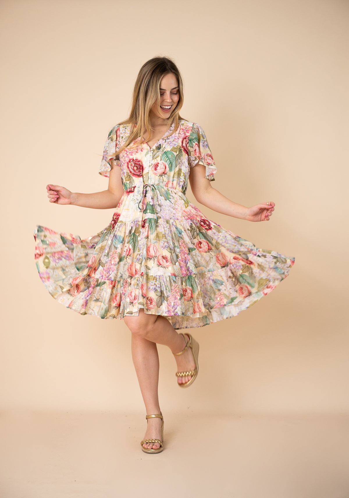 Thalia Selma Dress Foil Print