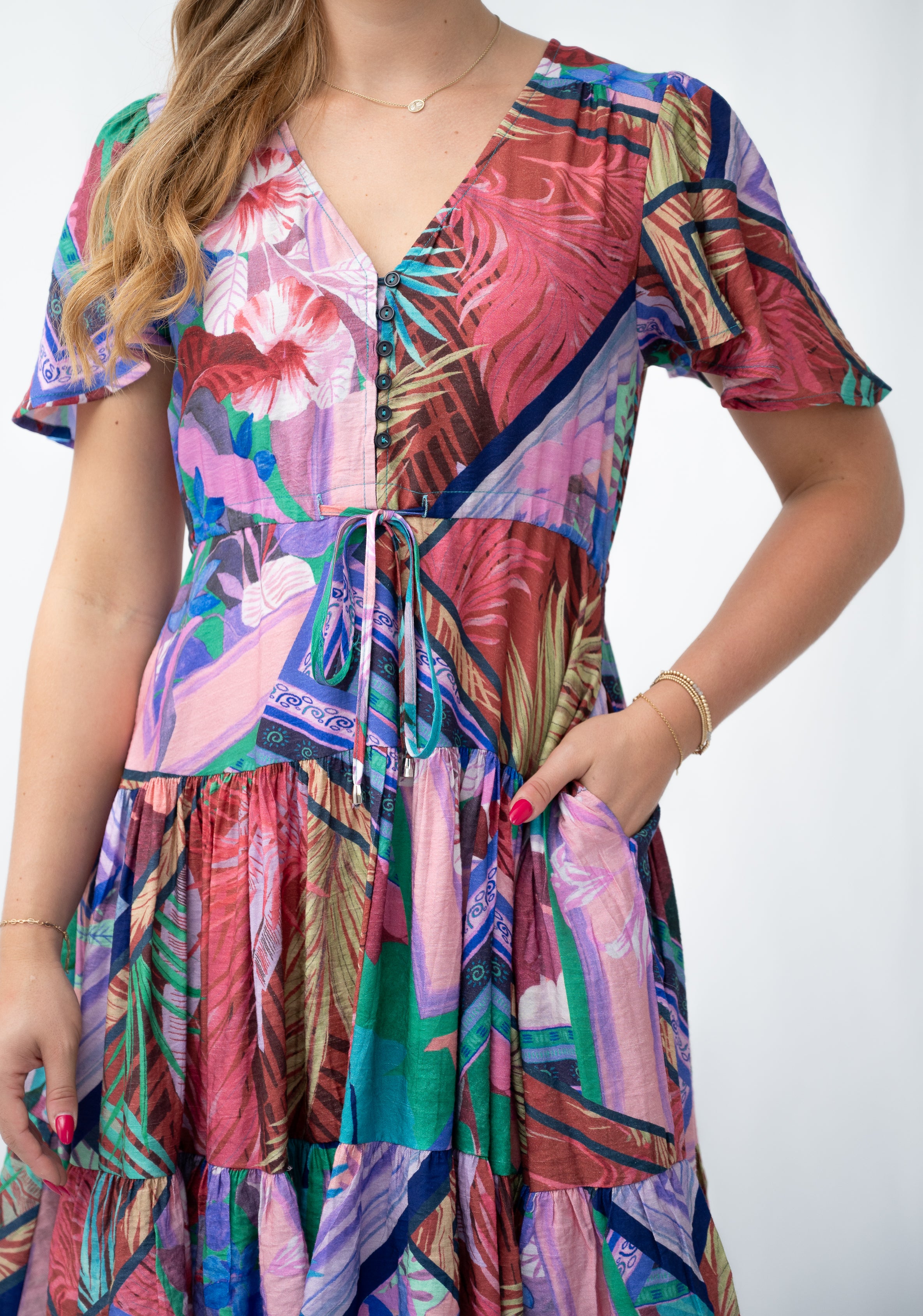 Patchwork Selma Short Dress