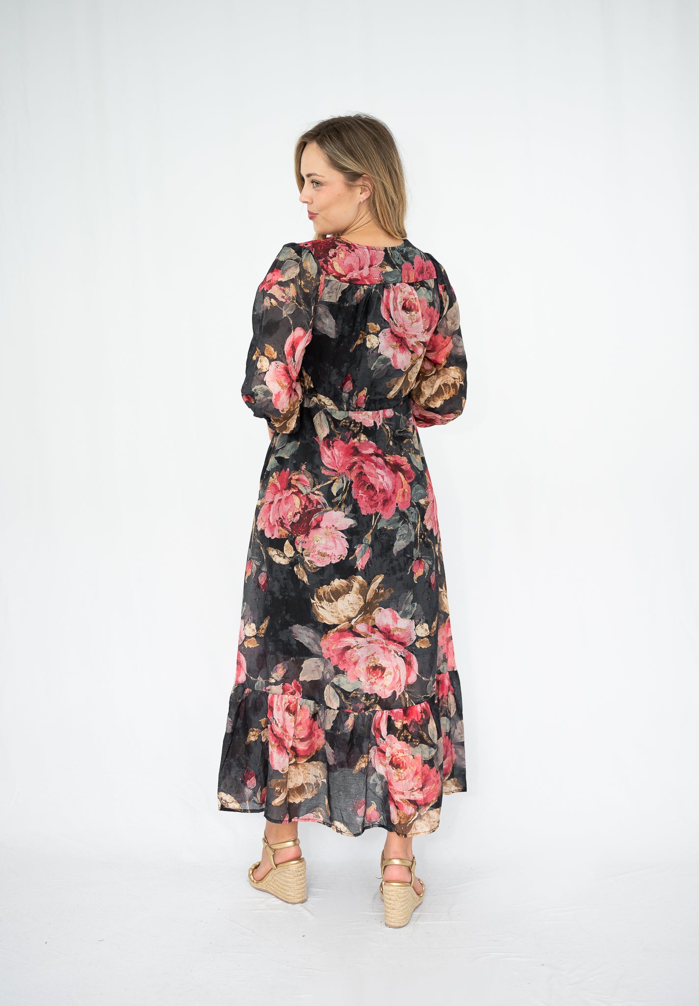Rose Garden Maxi Dress Black