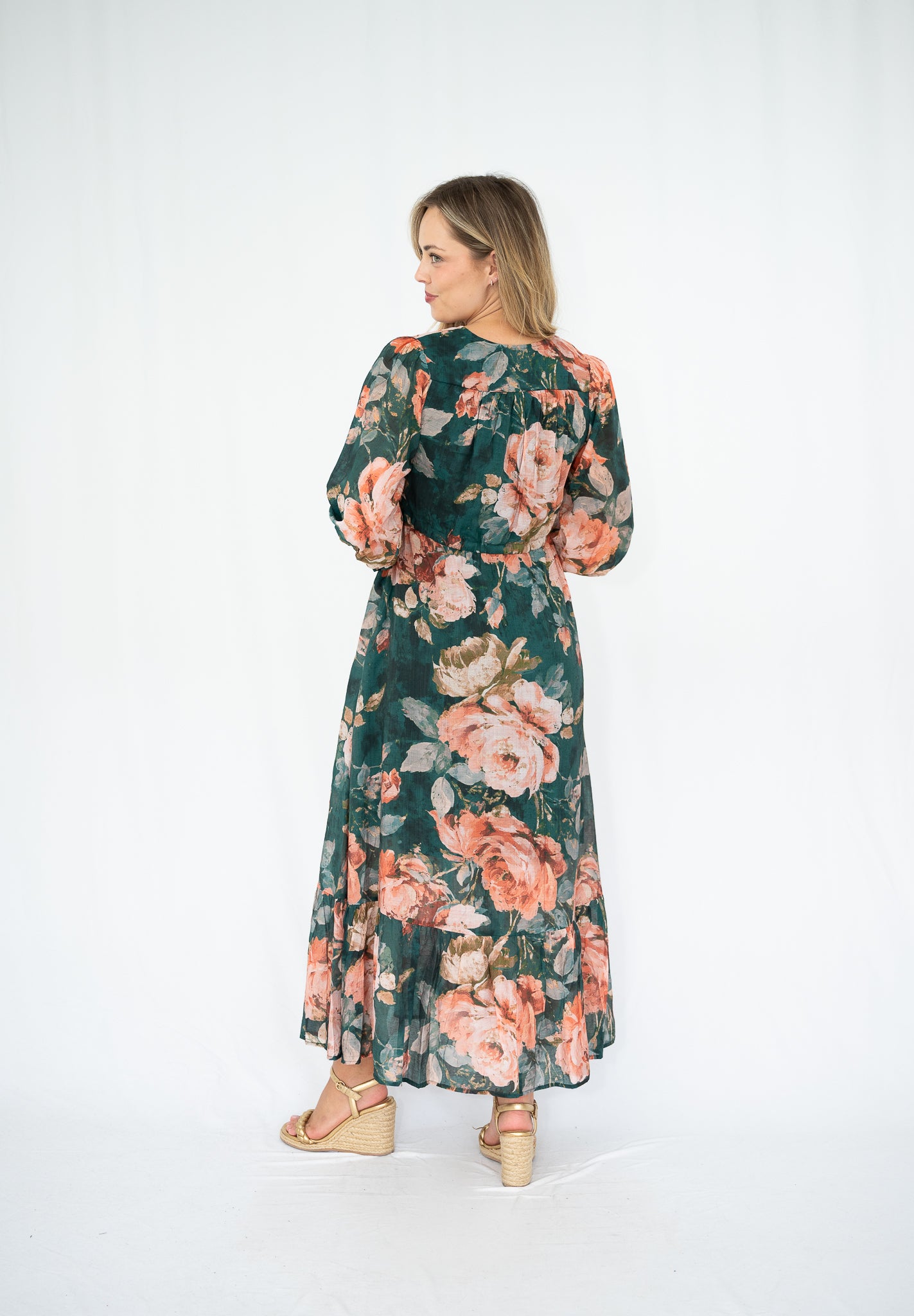 Rose Garden Maxi Dress Forest Green