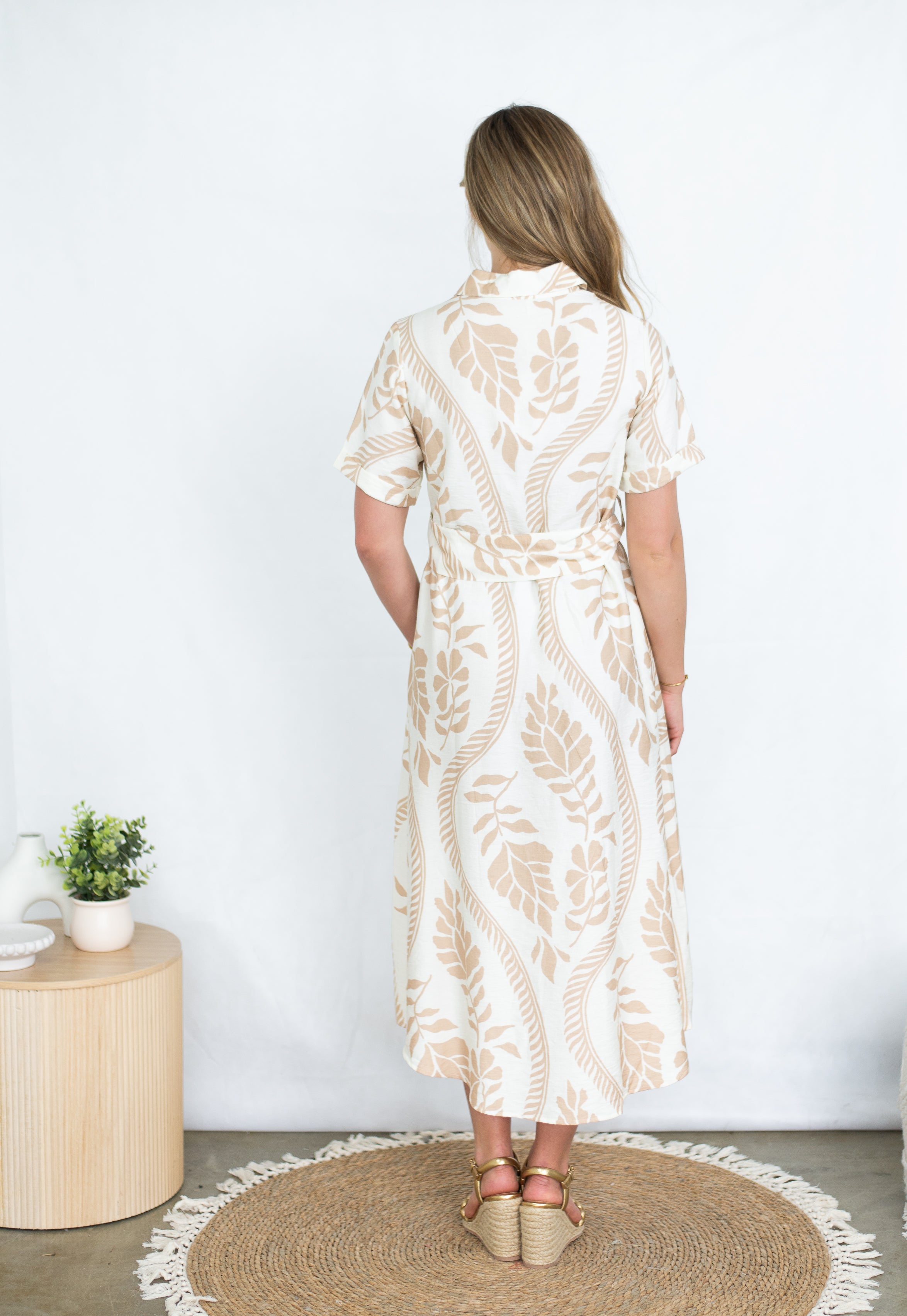 Junella Short Sleeved Dress Natural