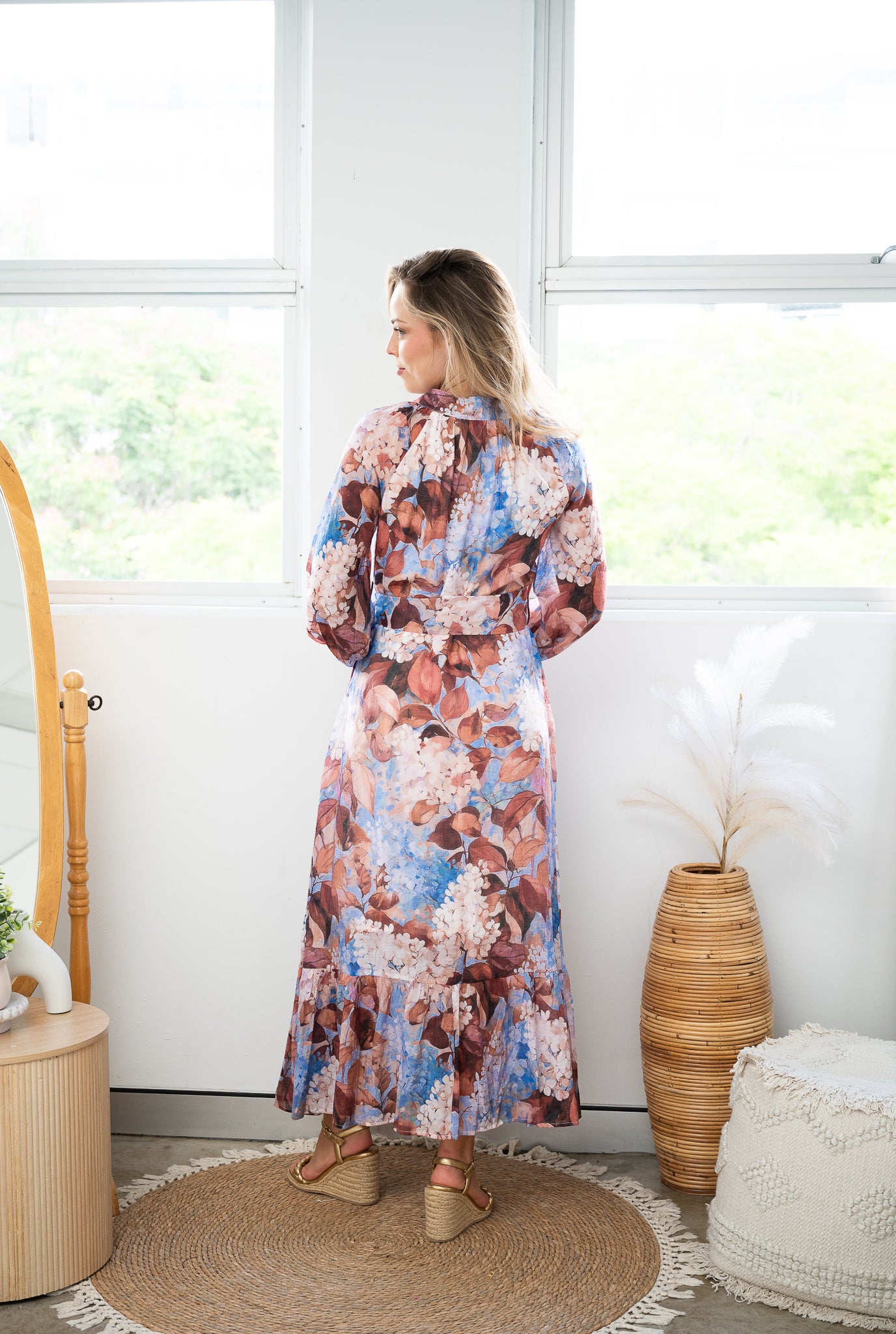 Wisteria Midi Dress Brown