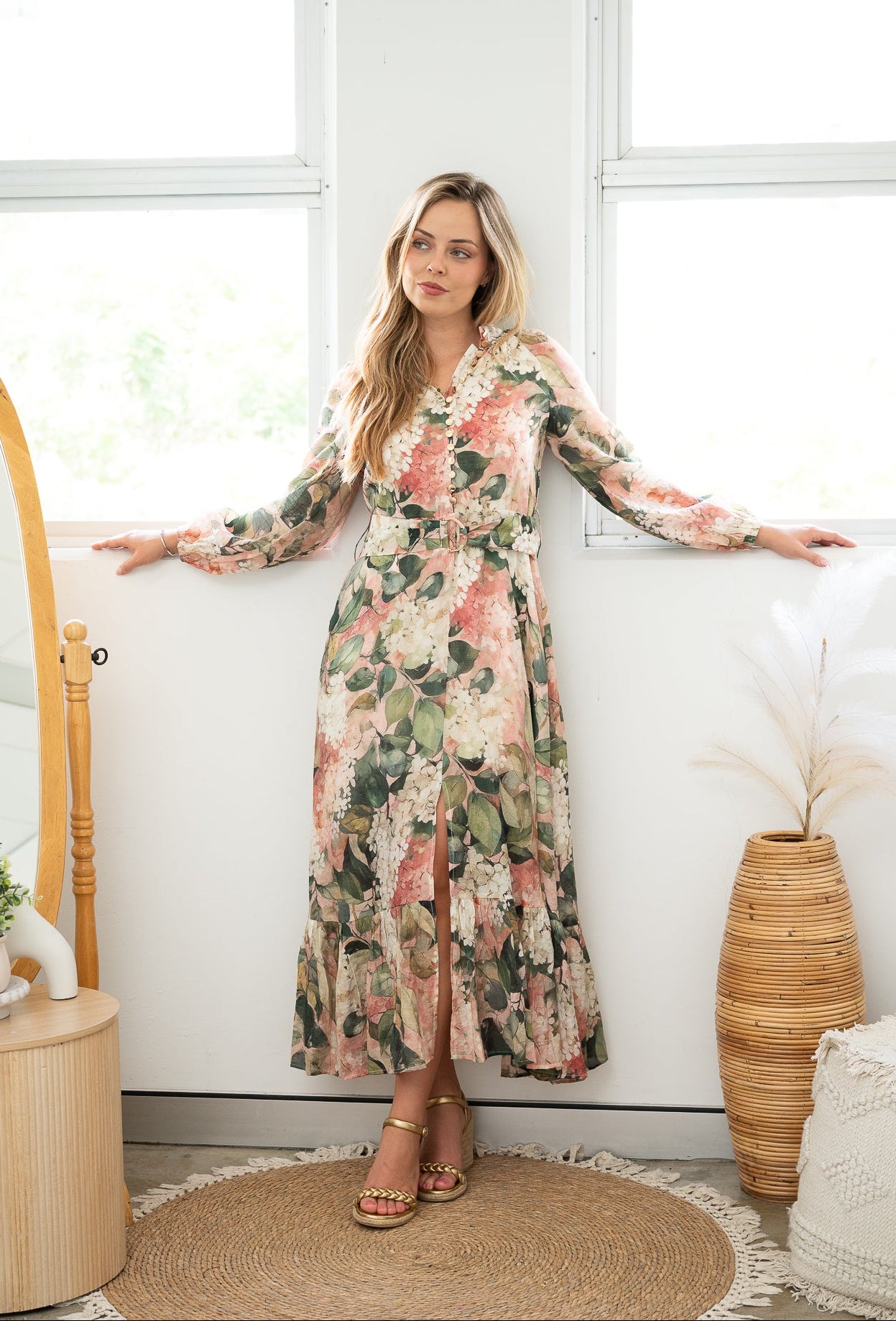 Wisteria Midi Dress Green