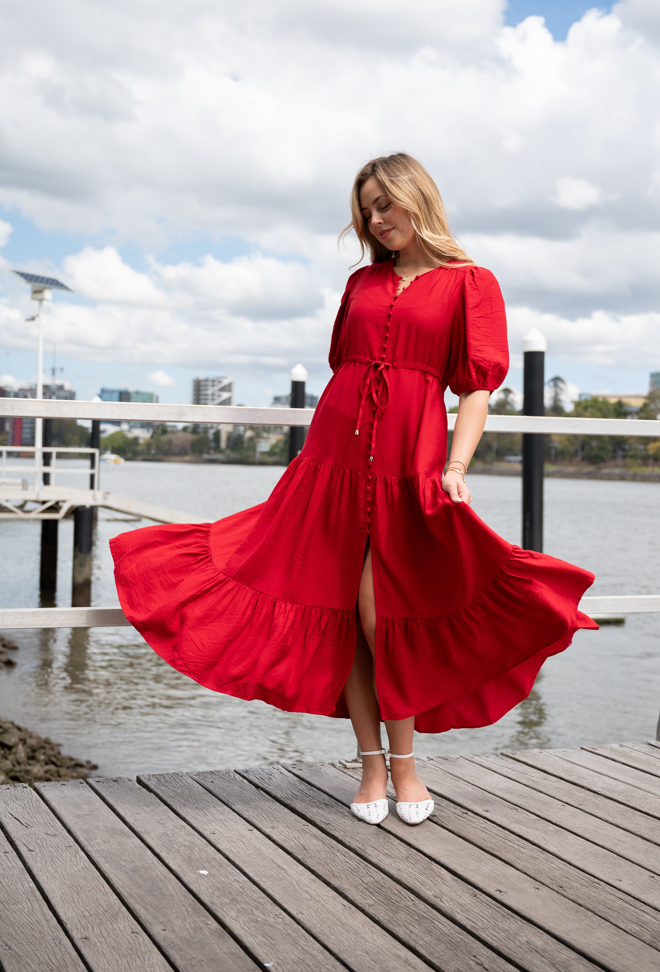 Selma Midi Dress Red