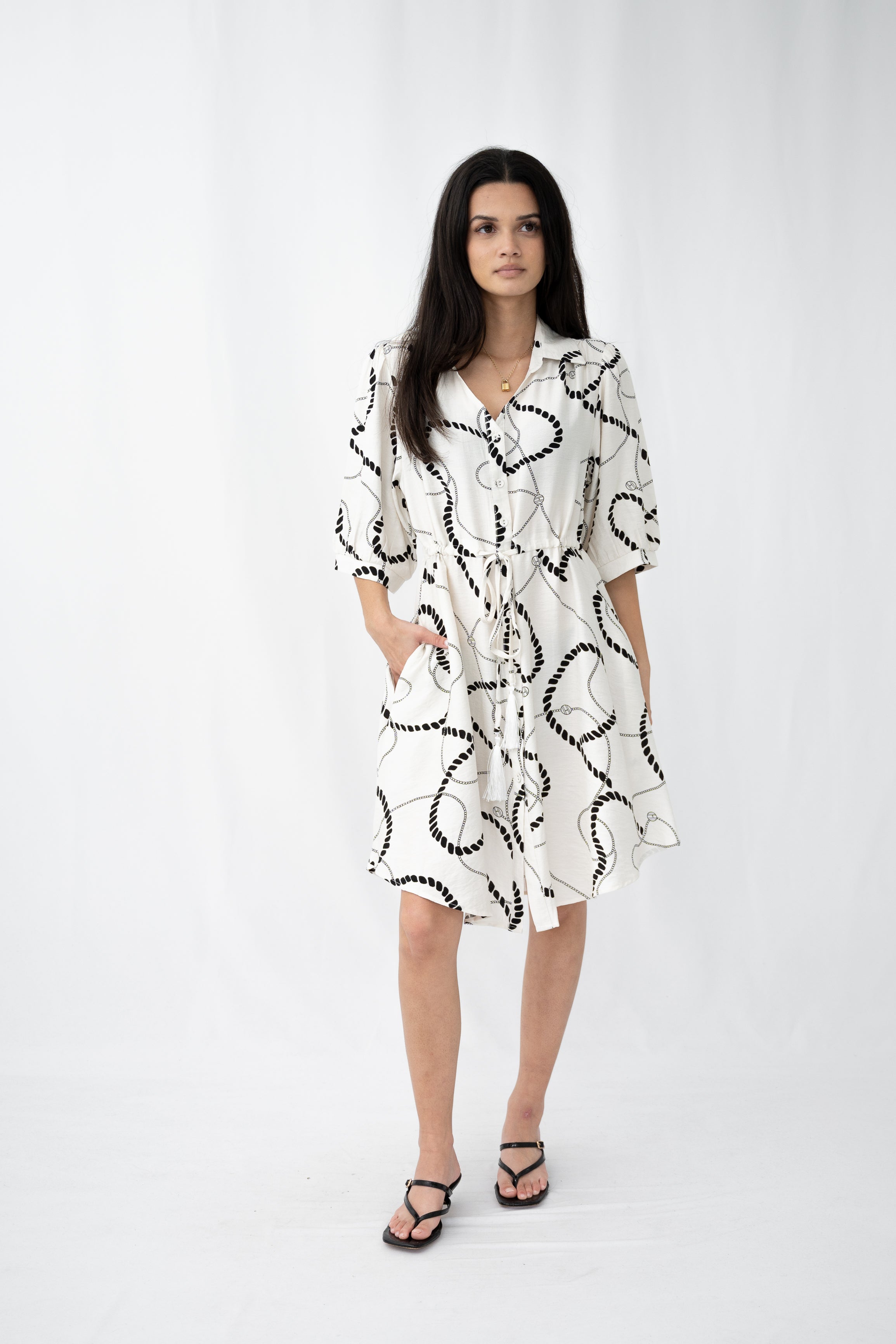 Chain Rope Shirt Dress