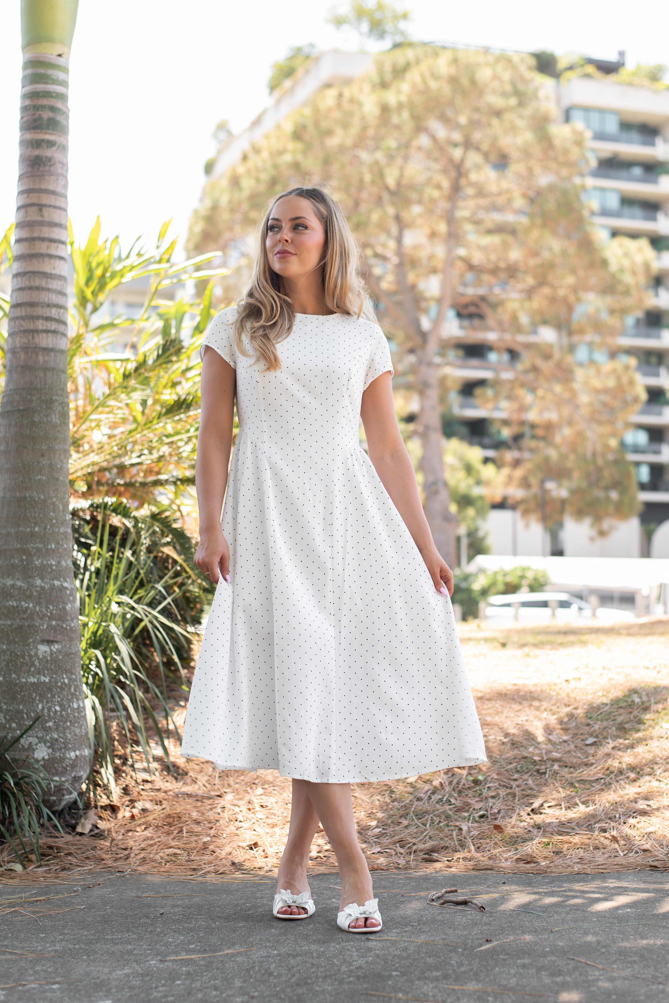 Audrey Polka Dot Midi Dress