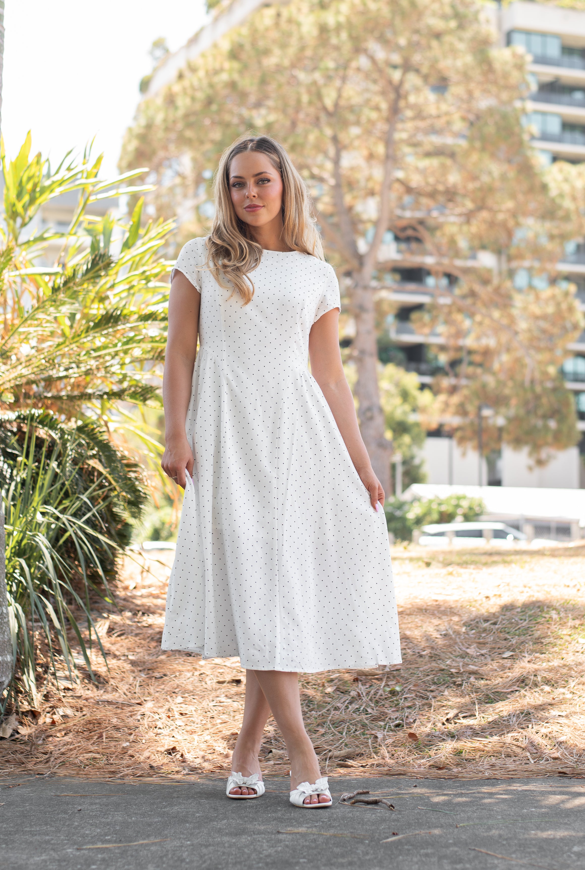 Audrey Polka Dot Midi Dress