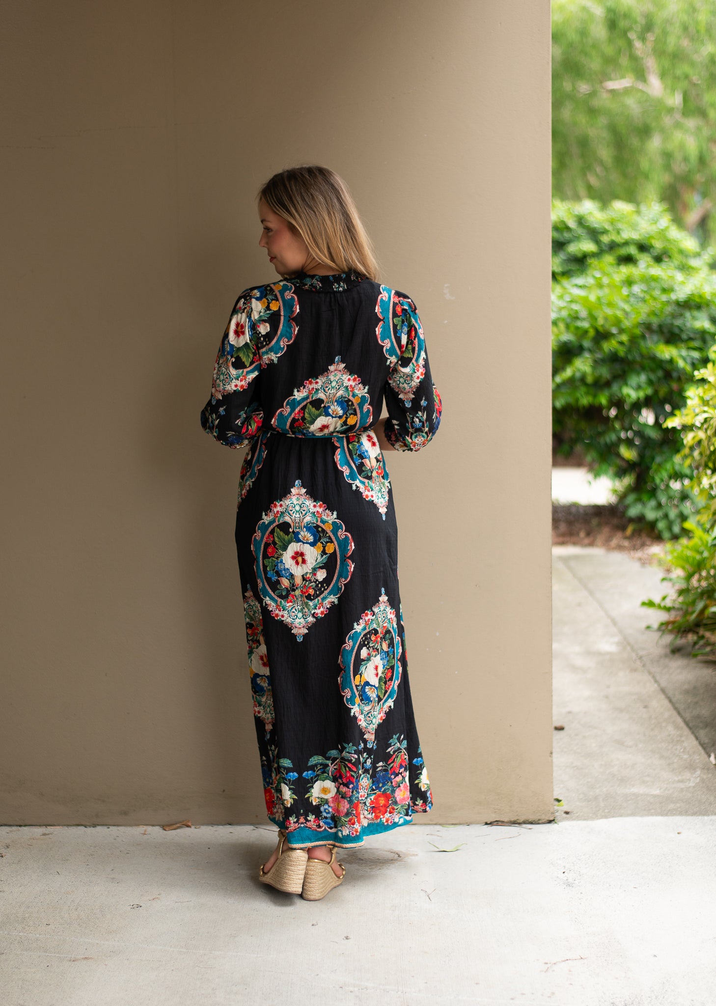 Florence Border Print Midi Dress