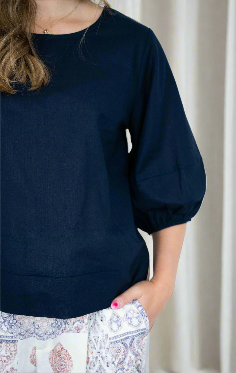 Barb Top Navy
