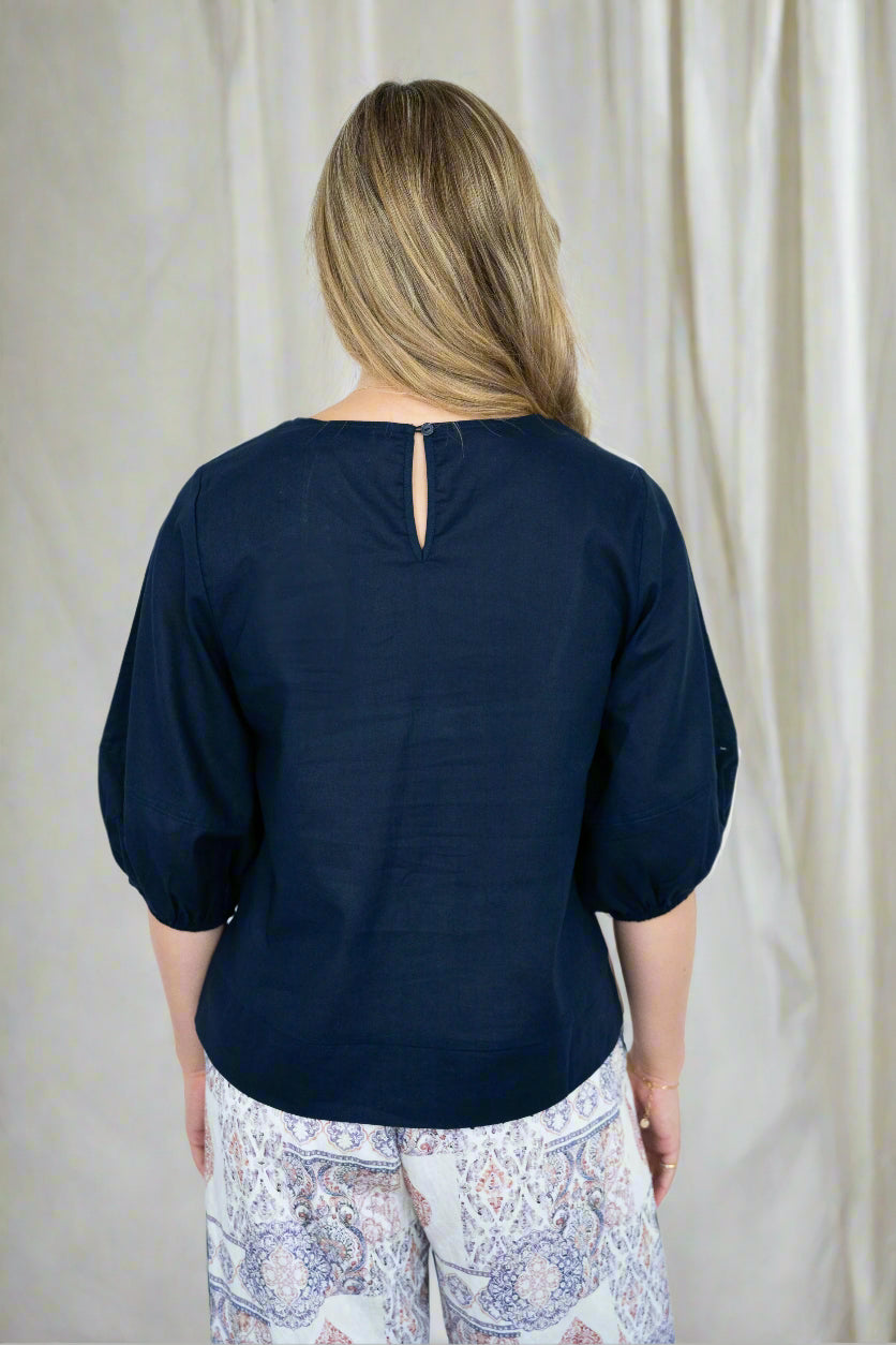 Barb Top Navy