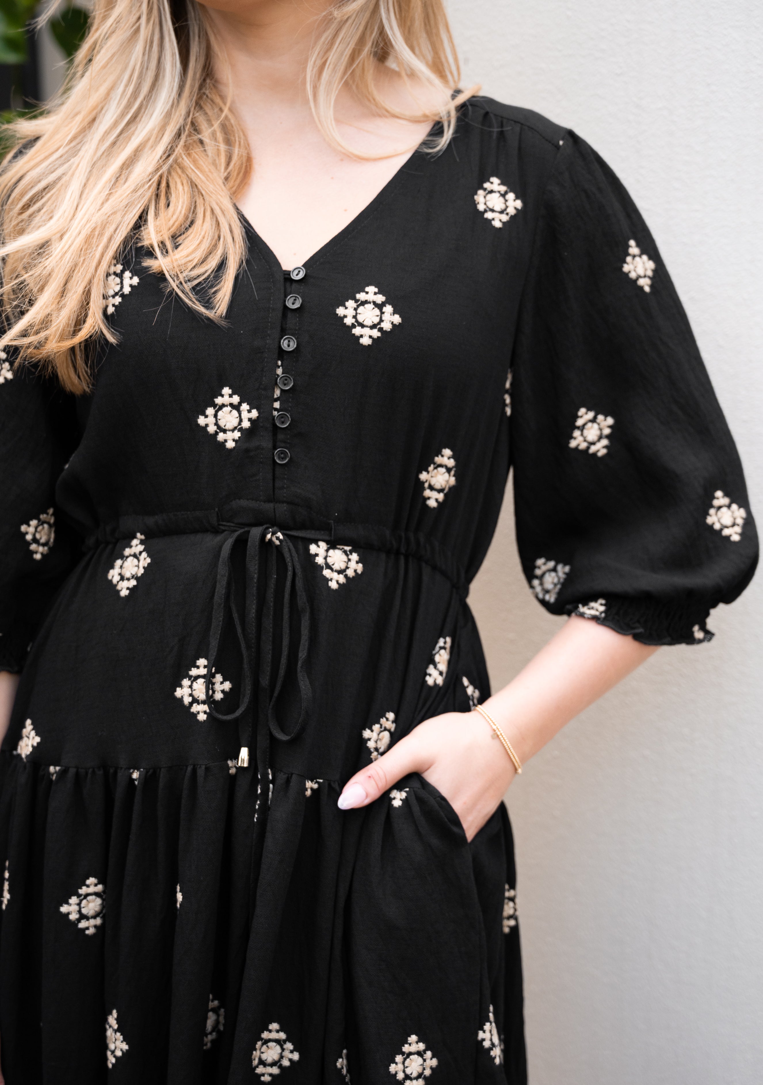 Emberlace Black Embroidered Short Dress