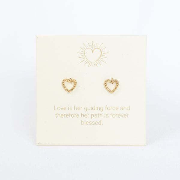 Dotted Heart Earrings in Gold or Silver