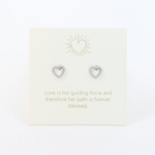 Dotted Heart Earrings in Gold or Silver