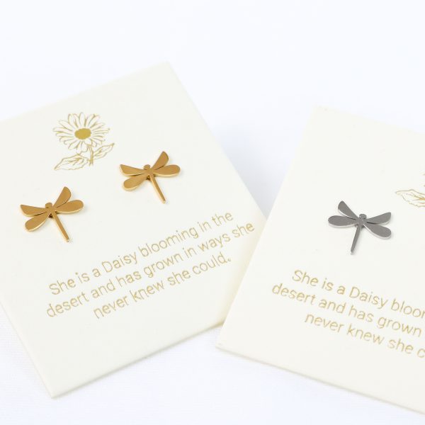 Dragonfly Earrings in Gold or Silver