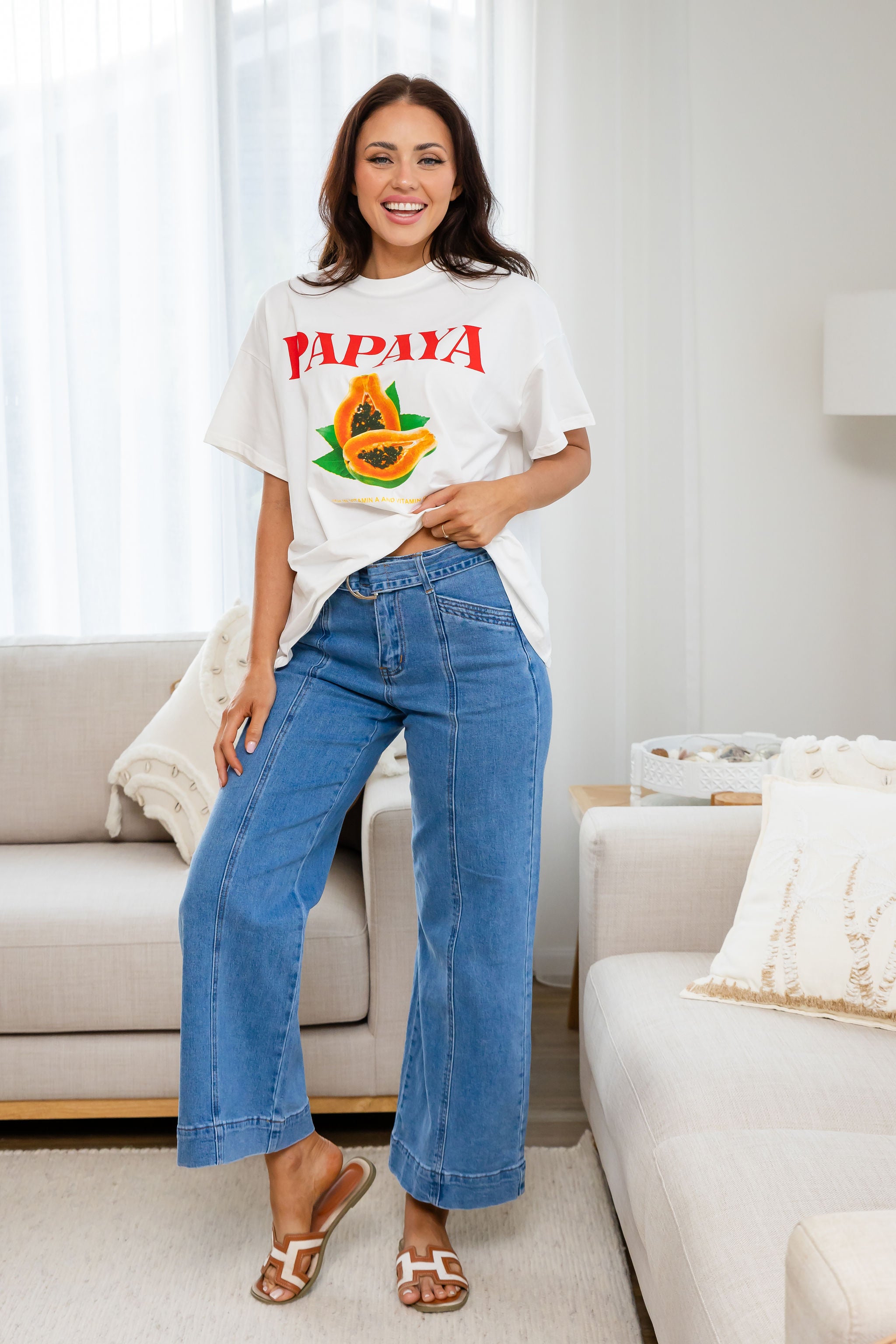 Country Denim Front Seam Jean with Belt