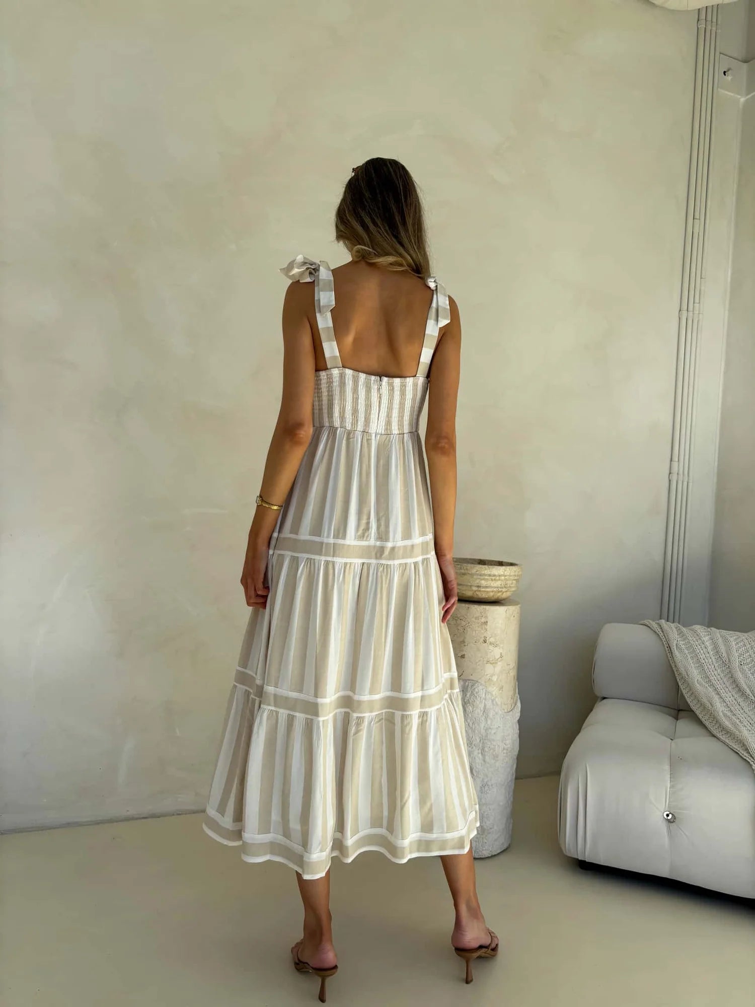 Cleo Stripped Midi Dress