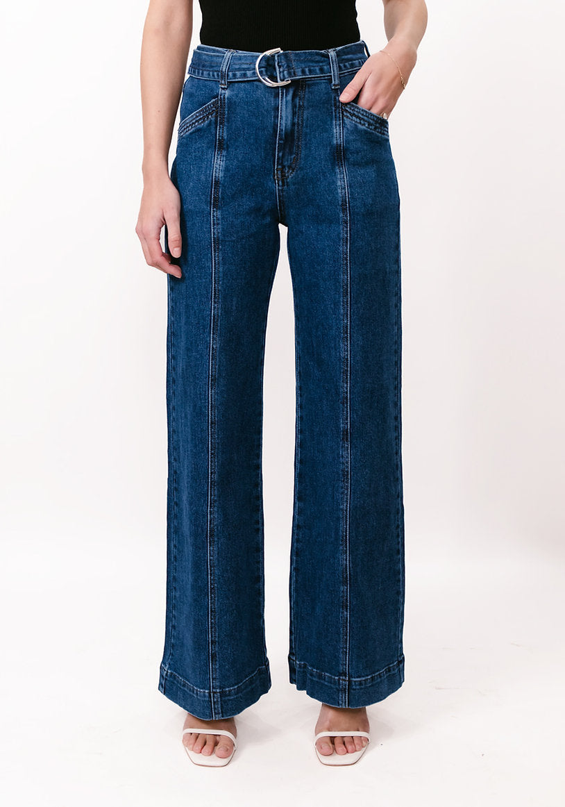 Country Denim Front Seam Jean with Belt