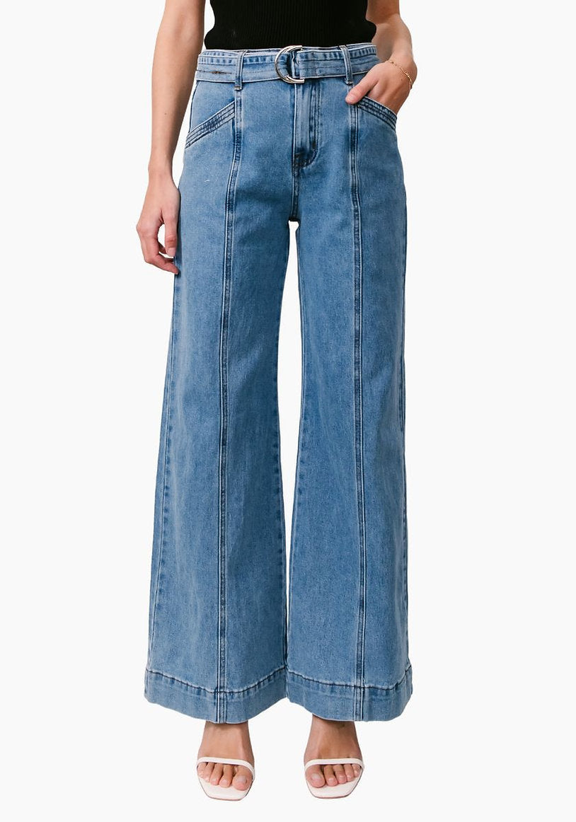 Country Denim Front Seam Jean with Belt