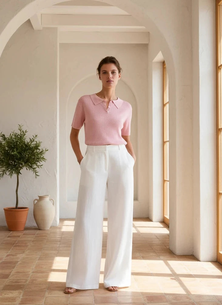 Little Lies Pink Polo Top