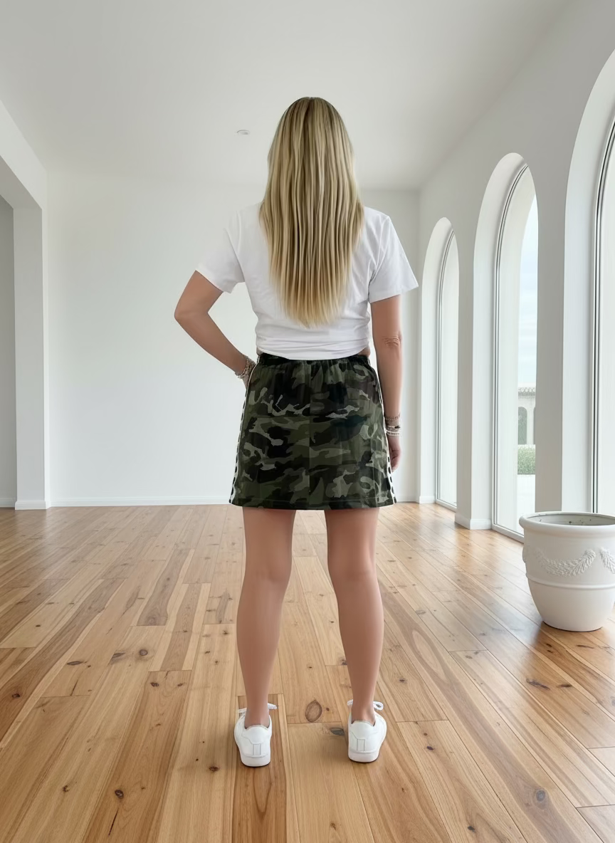 Camo By Frankie Mini Skirt Black Hearts