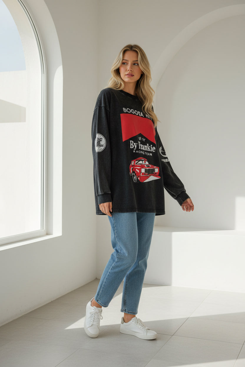 By Frankie Racing Team Long Sleeve Tee Black