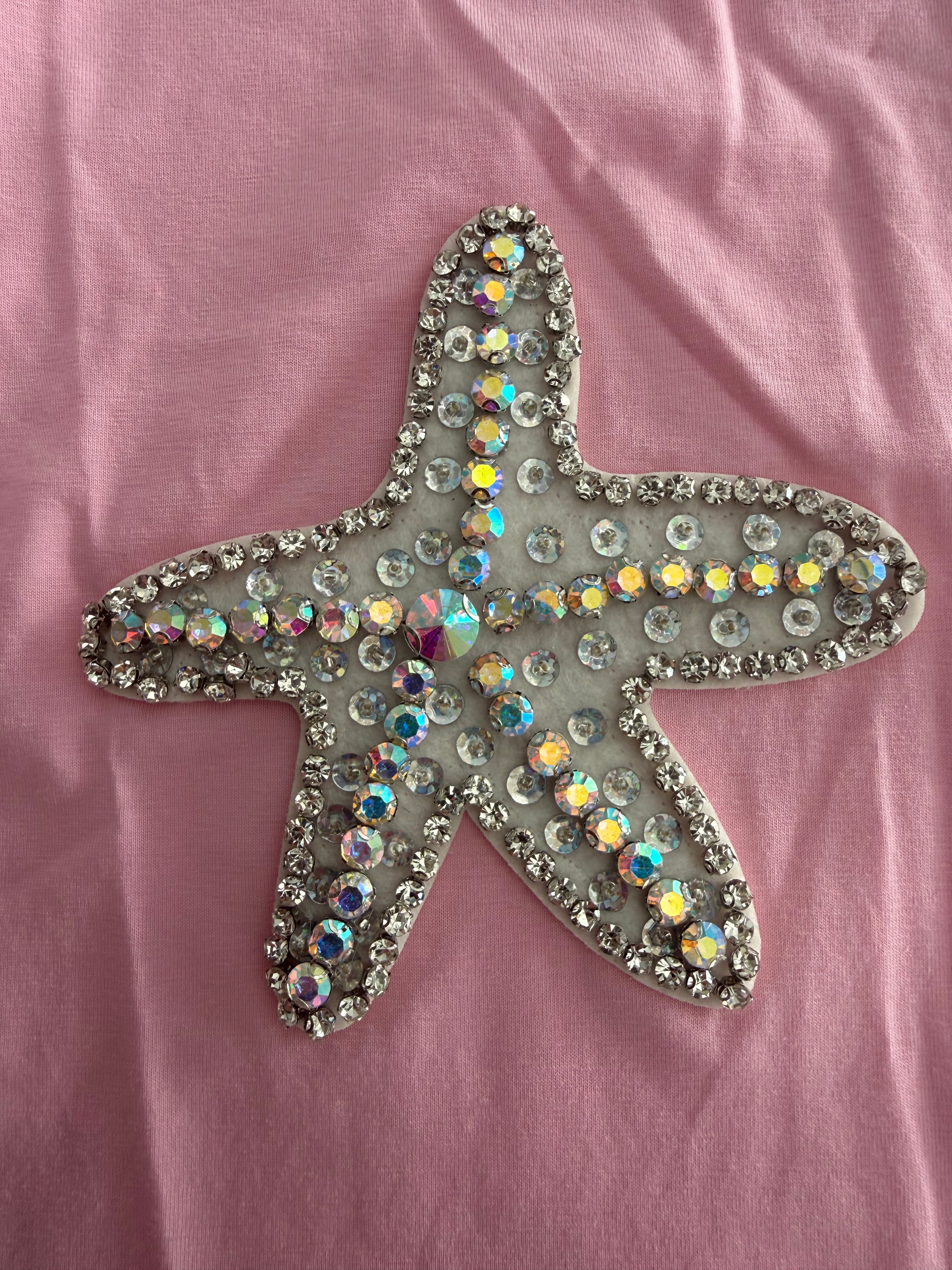 Starfish Boobs Embellished Pink Tee