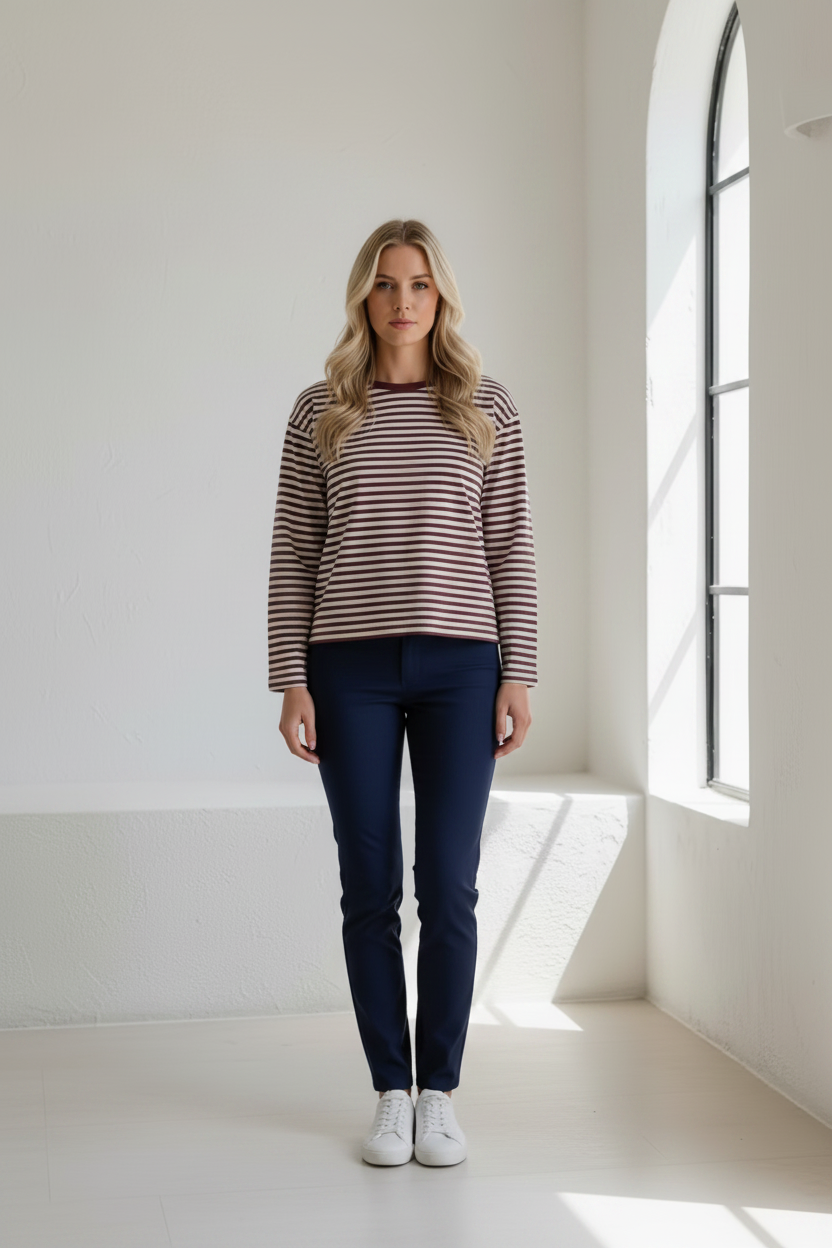 Drift Stripe Top Rust by Little Lies