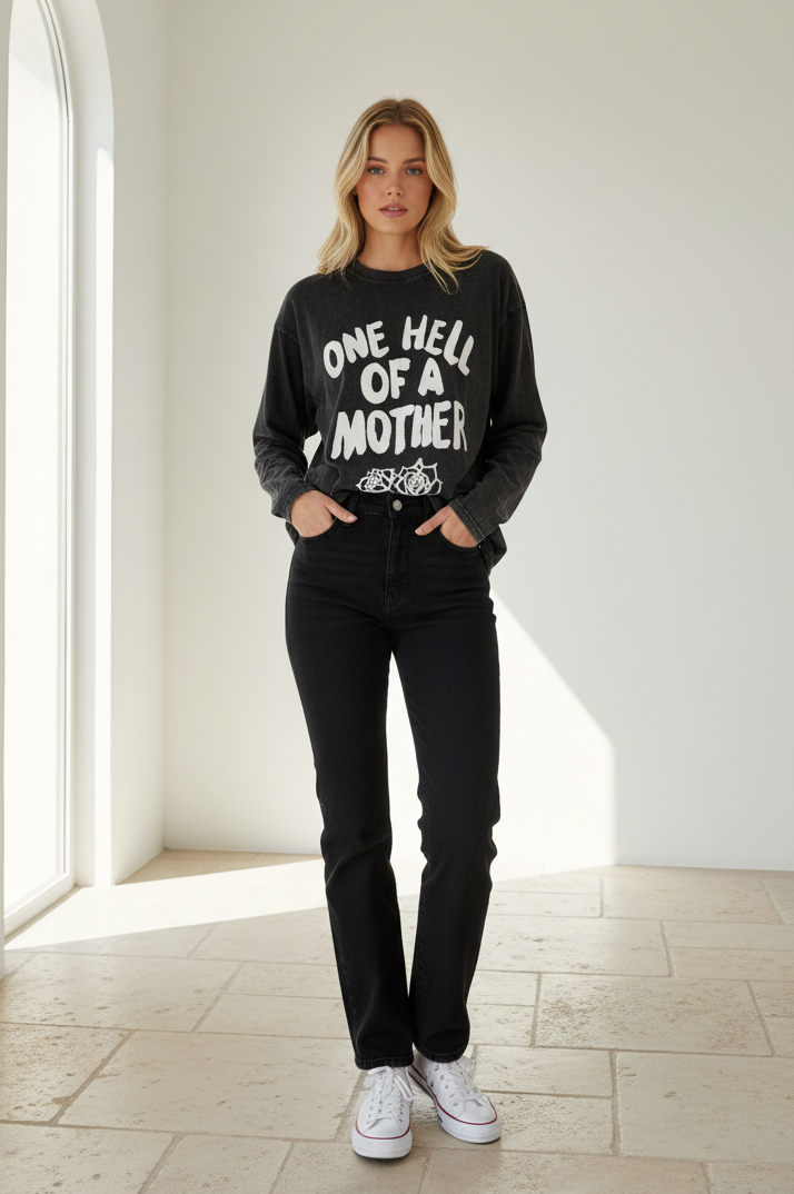 One Hell of a Mother Tee Black