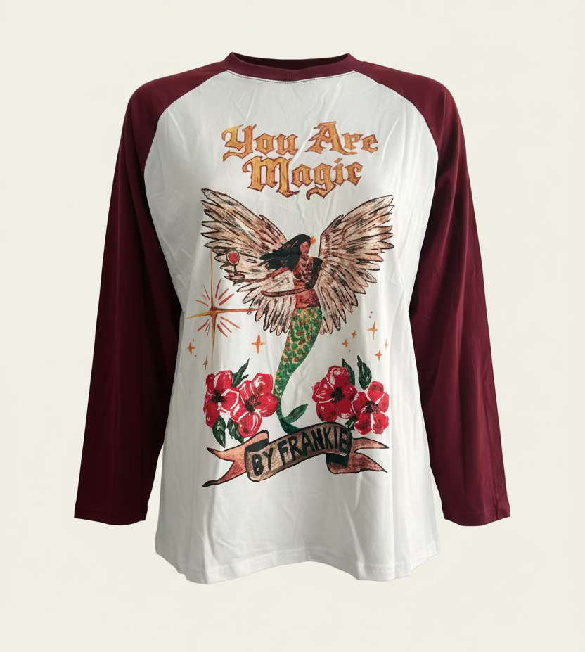 You Are Magic Tee Burgundy/White