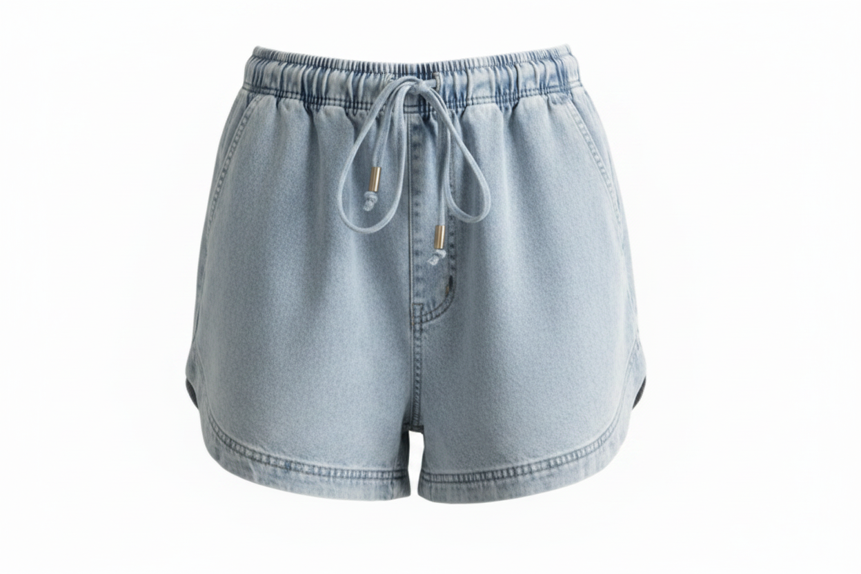 The Devon Mid-Blue Denim Short Set