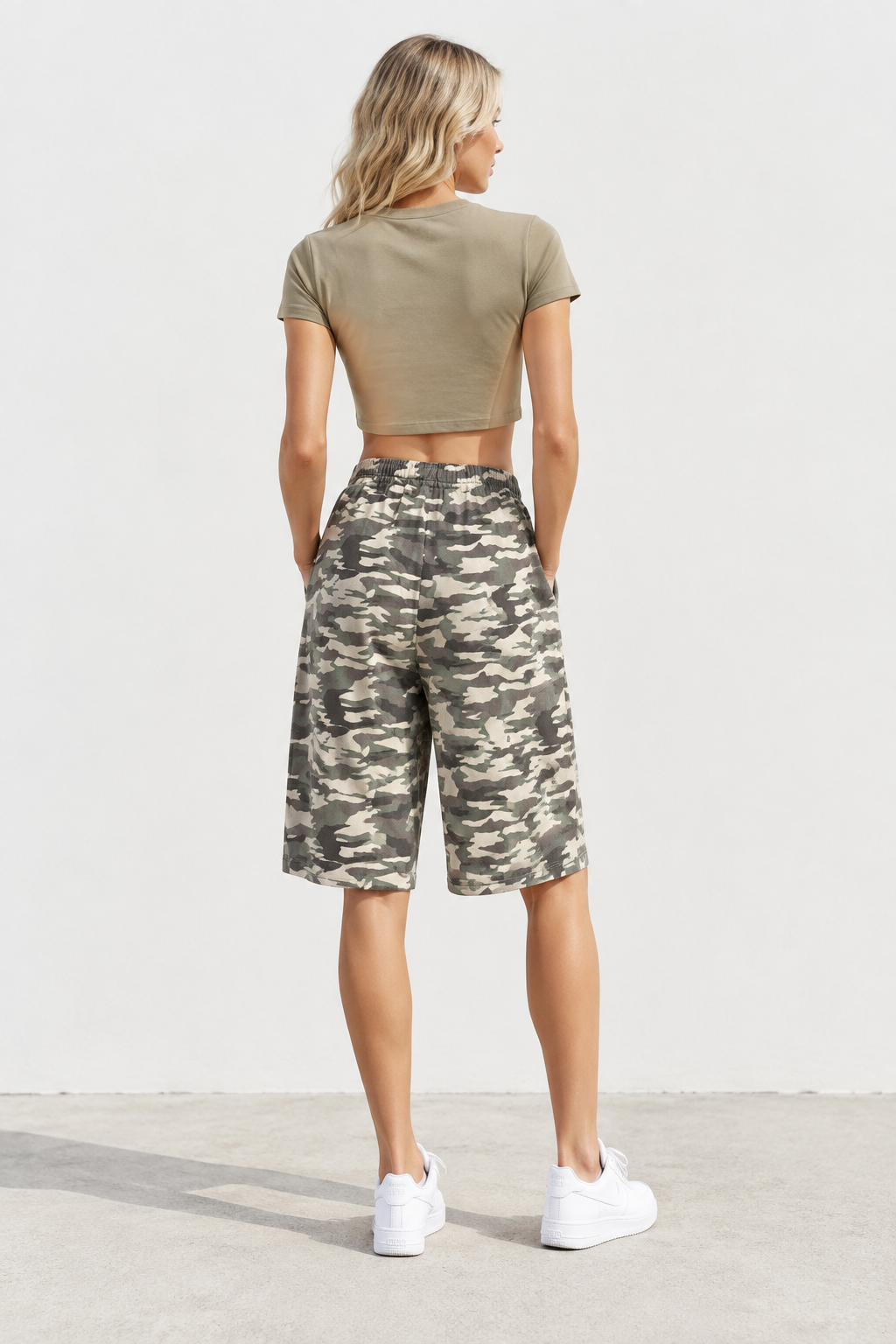 Light Camo Racer Stripe Jorts