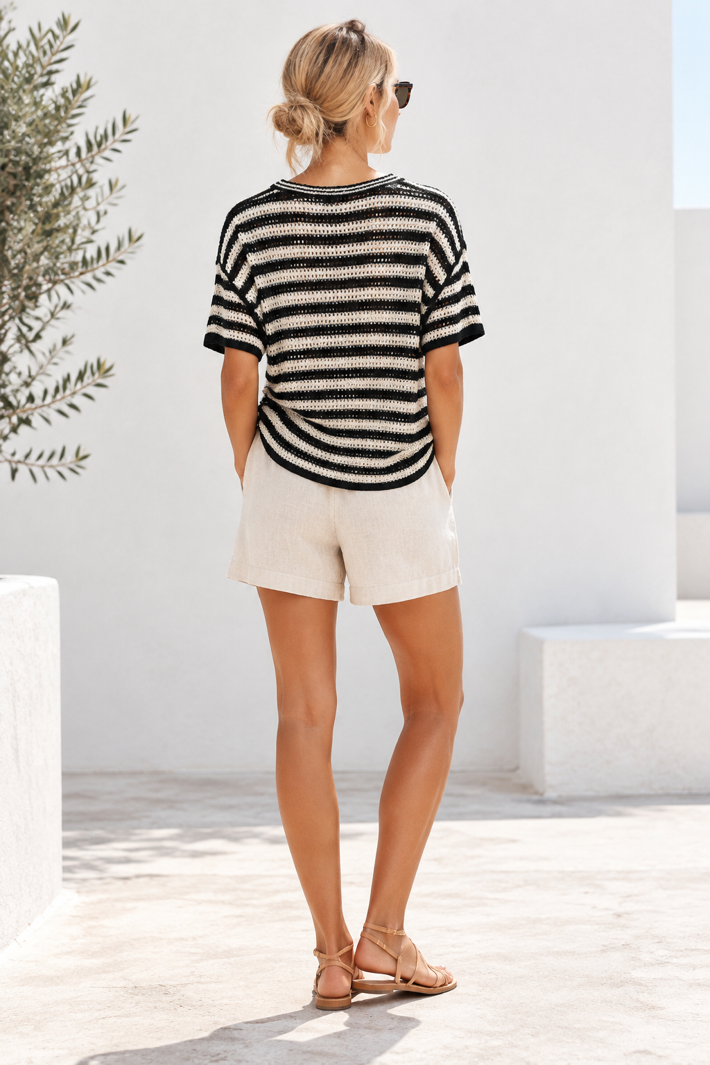 Nina Knit Tee by Little Lies Natural/Black