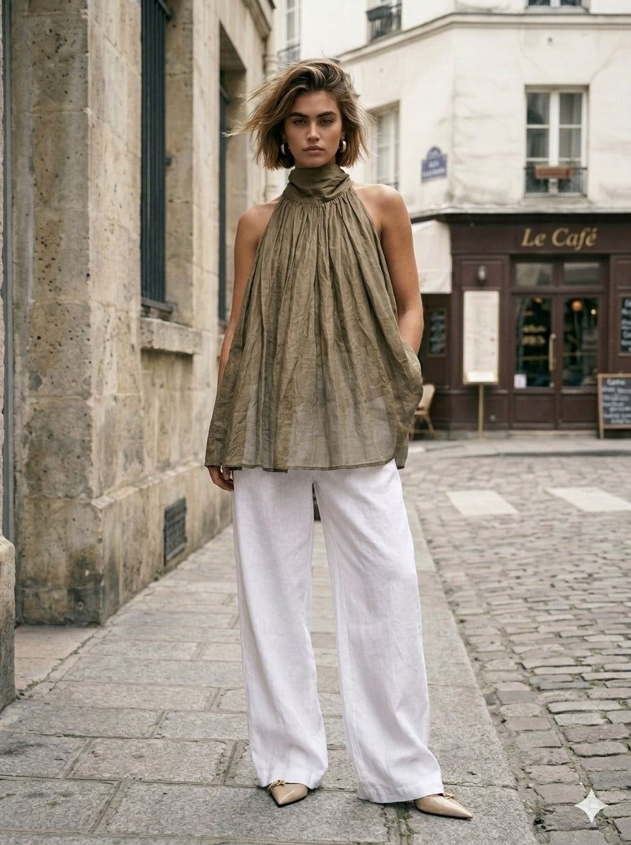 Keisha Sheer Top Taupe