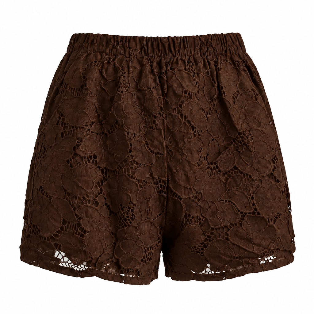 Sharni Lace Top & Short Set Chocolate